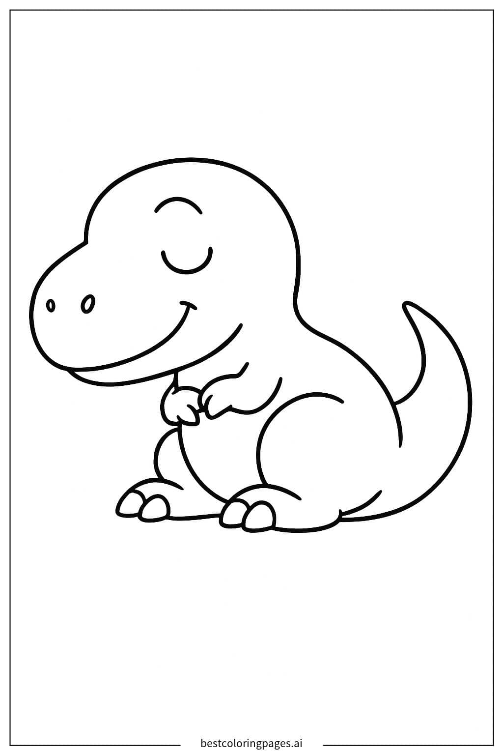 Sleeping T-Rex Coloring Page