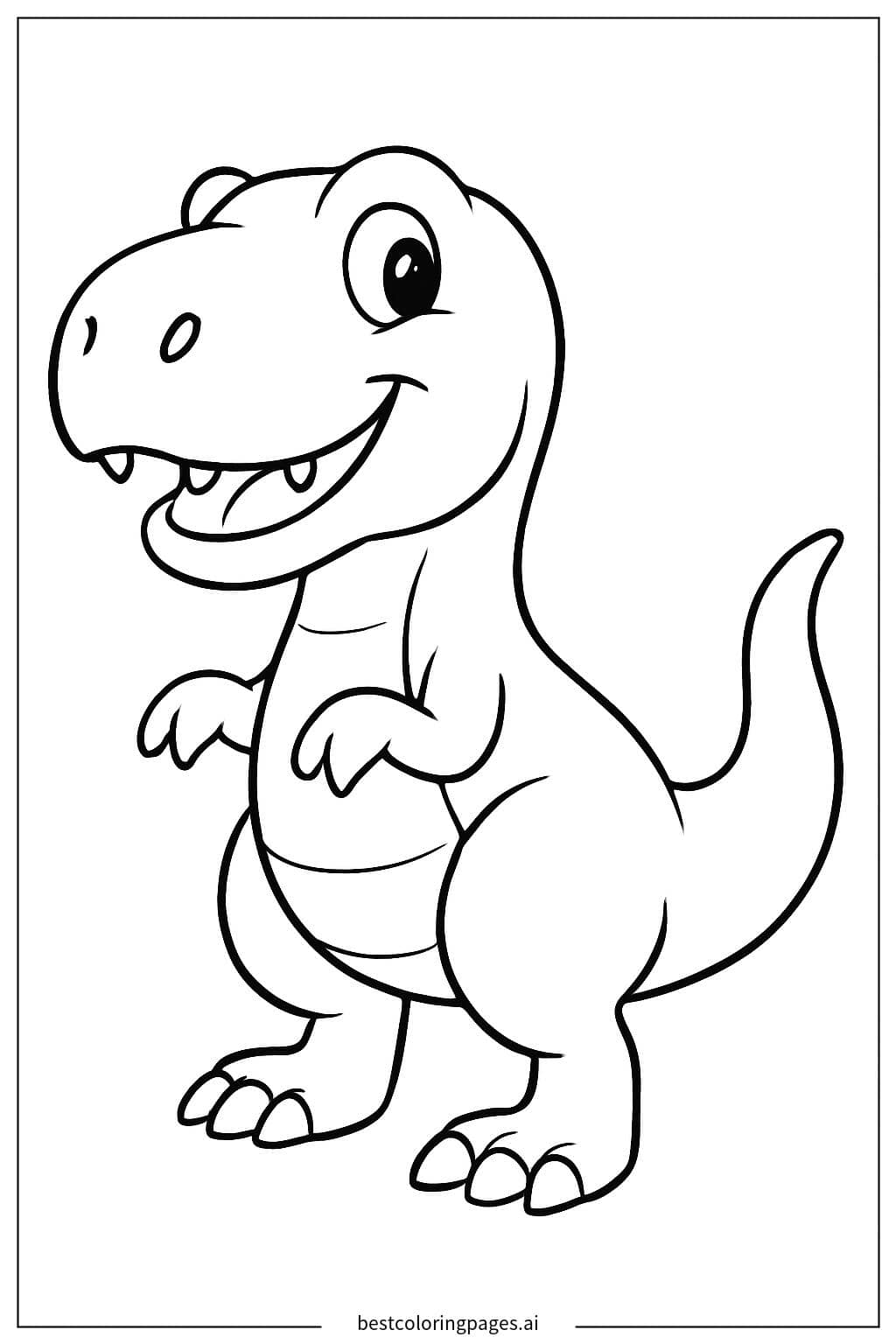 Desenhos de T-Rex em Pé nas Duas Pernas para Colorir