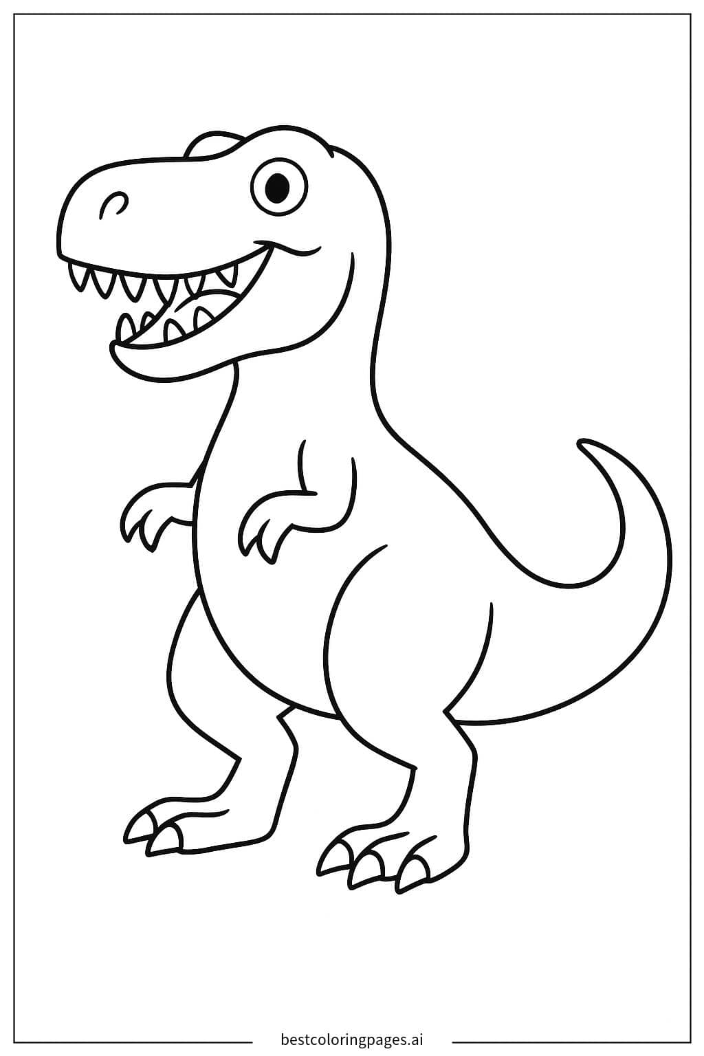 Desenhos de T-Rex em Pé Majestoso para Colorir