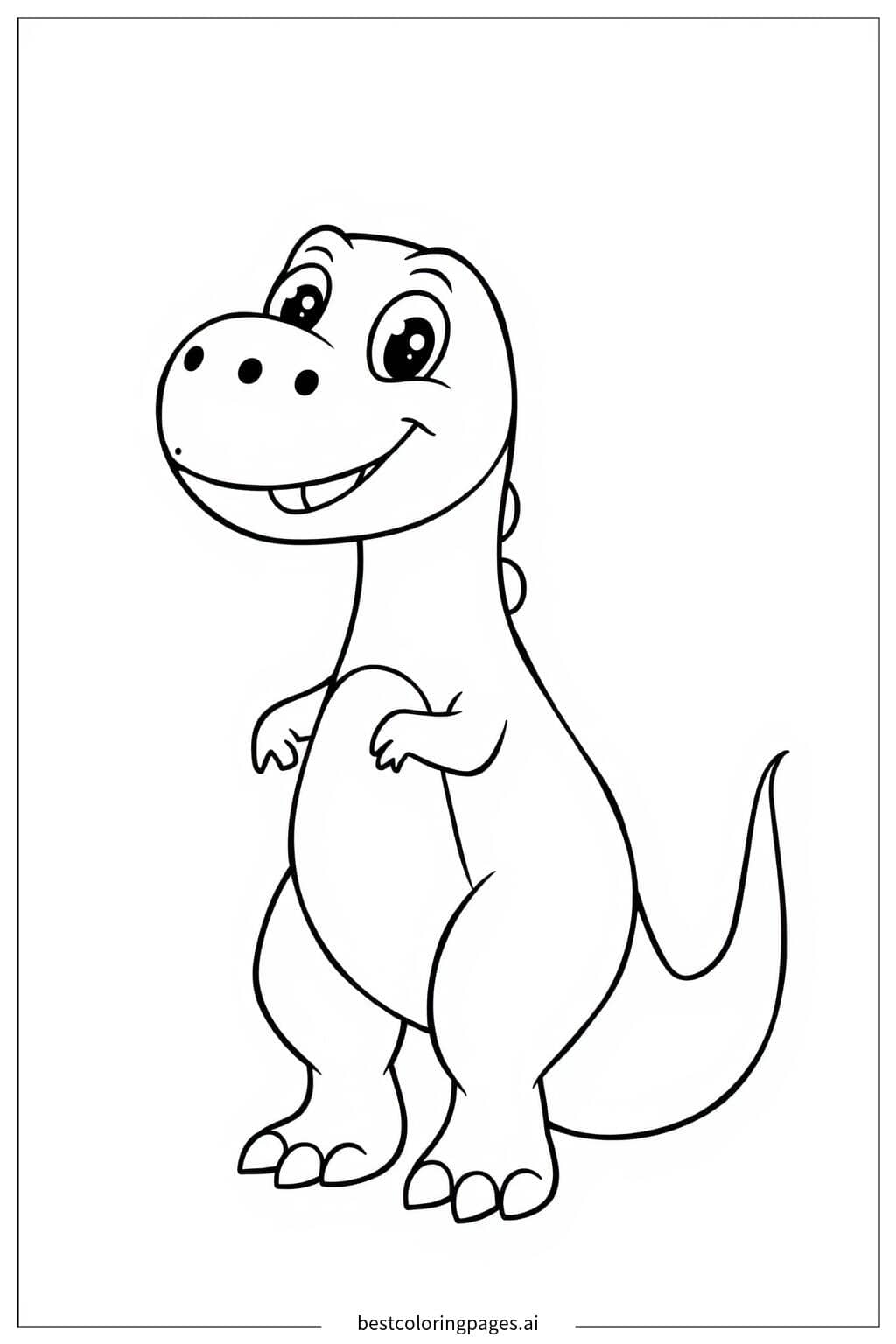 Friendly T-Rex Standing Coloring Page