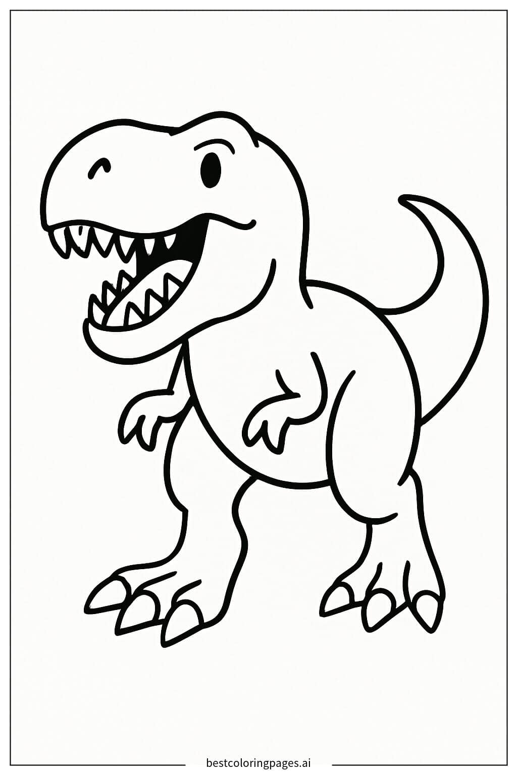 T-Rex Walking Forward Coloring Page