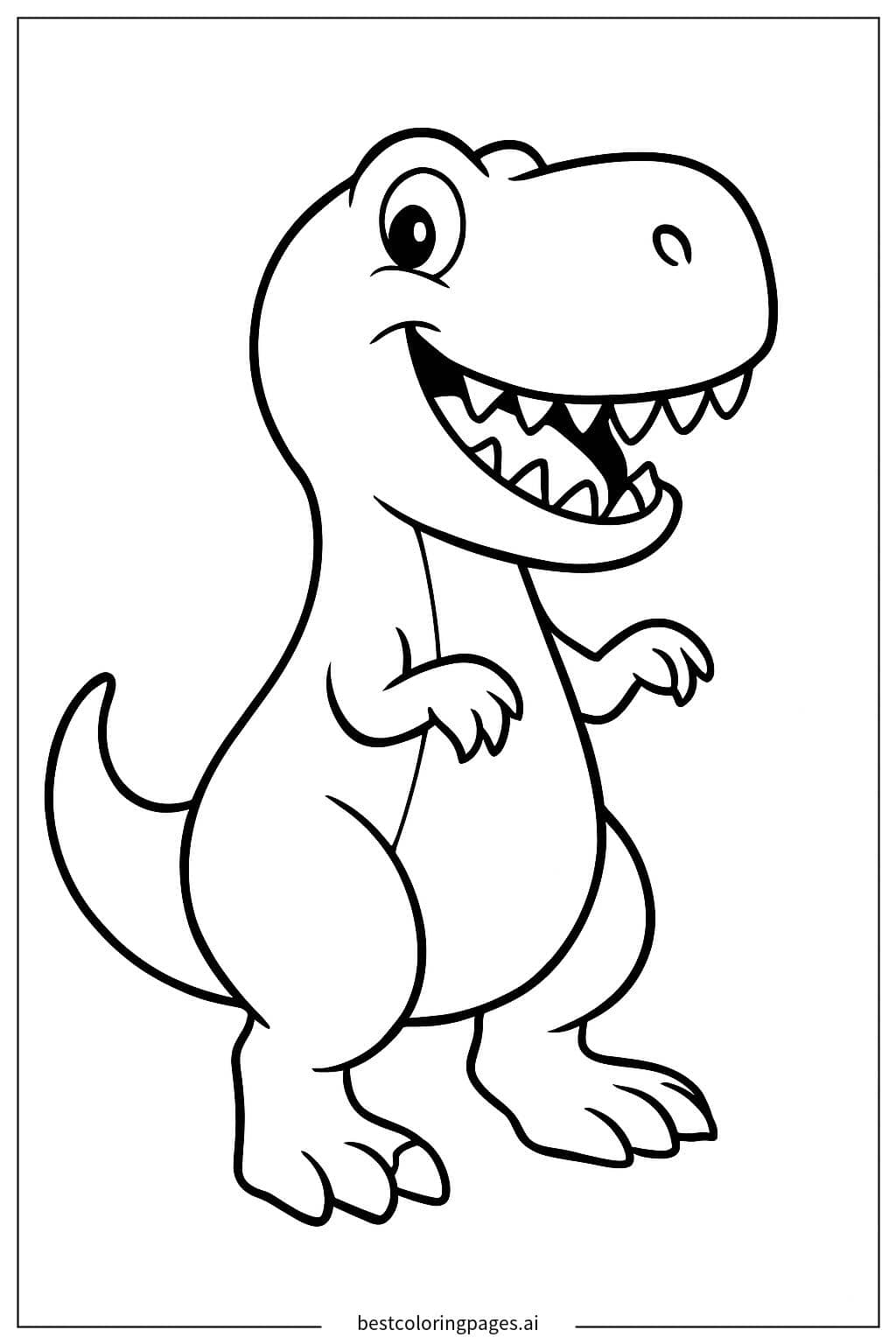 Desenhos de T-Rex com um grande sorriso para Colorir