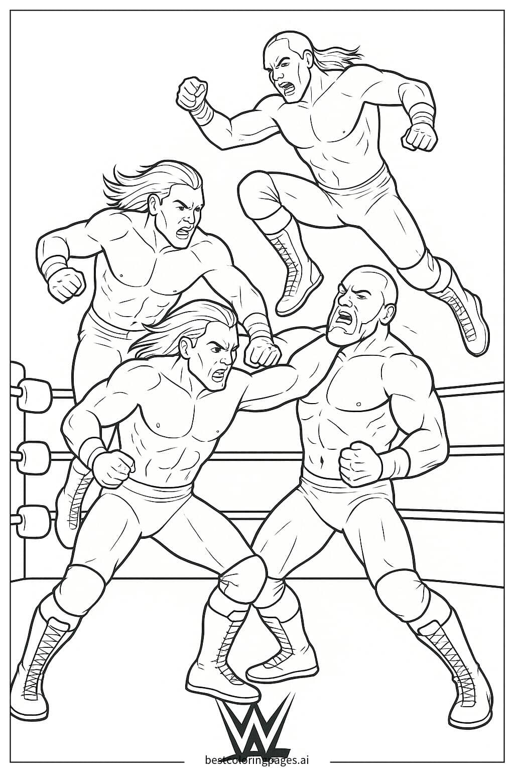 Desenhos de Cena de Batalha em Dupla para Colorir