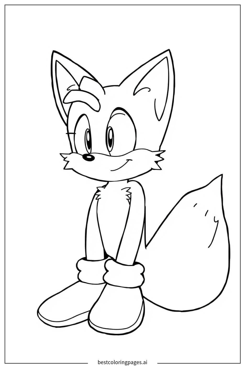 Tails Sitting from Sonic the Hedgehog Coloring Page