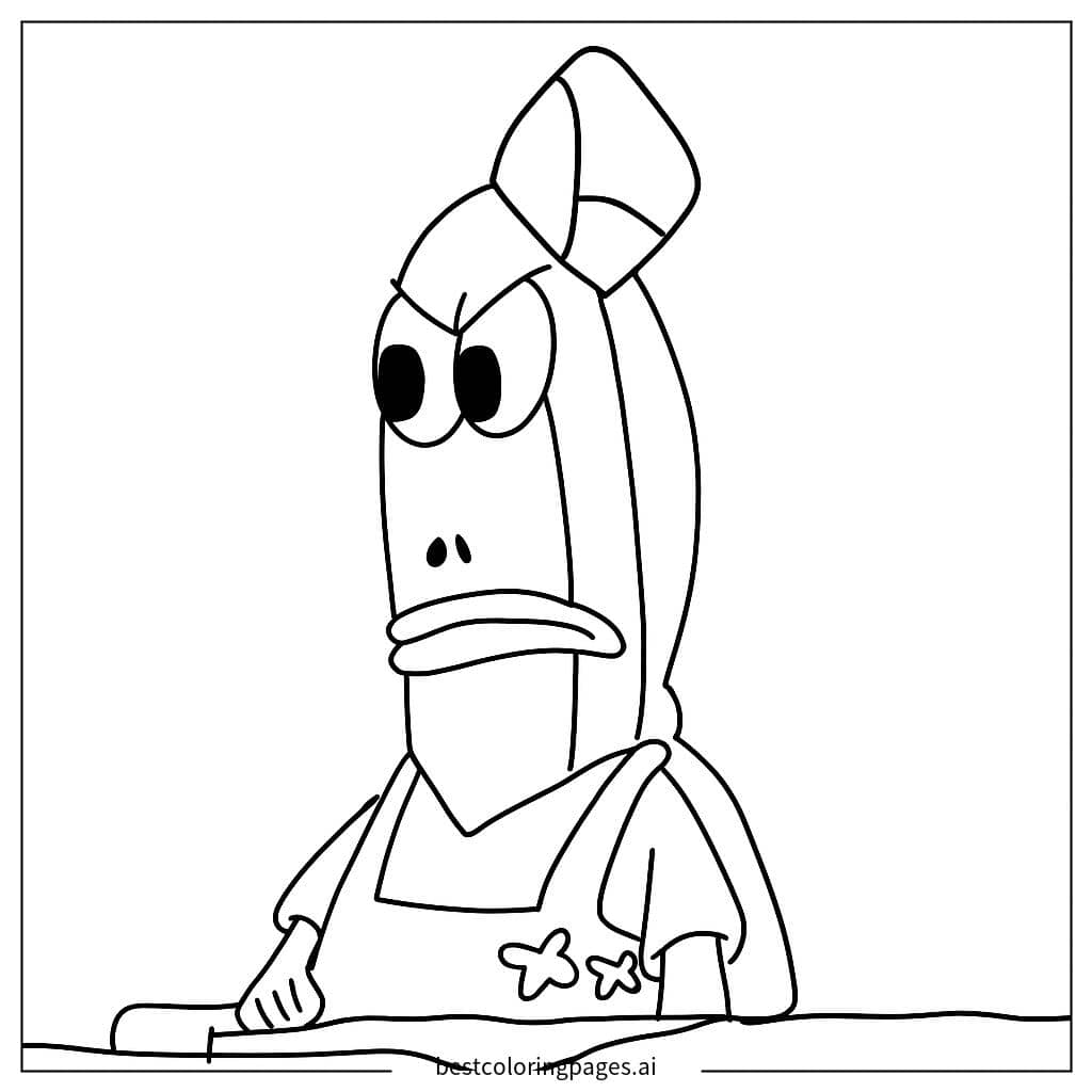 Dibujos de El pez está enojado. para Colorear