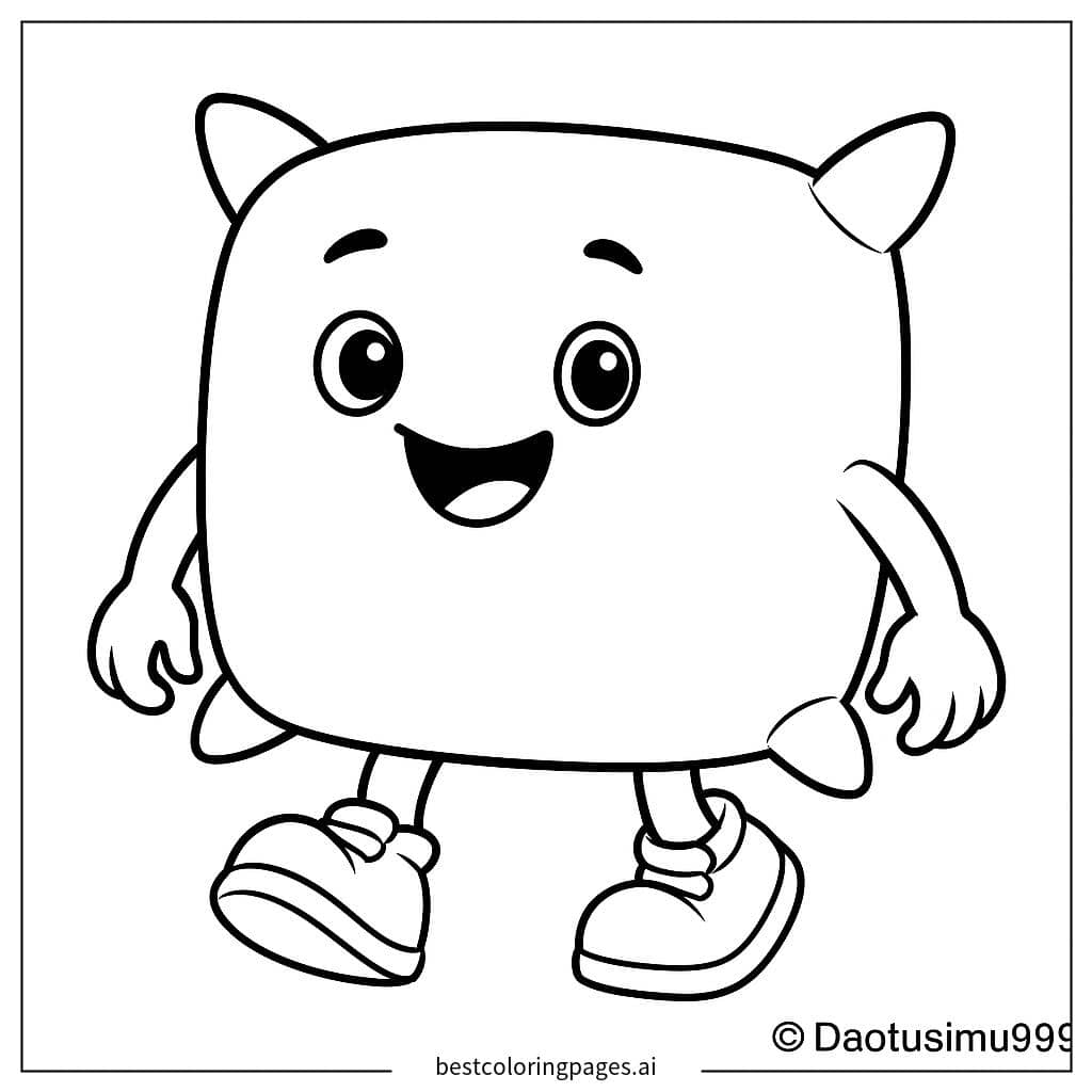 ハッピースクエアキャラクター のぬりえ