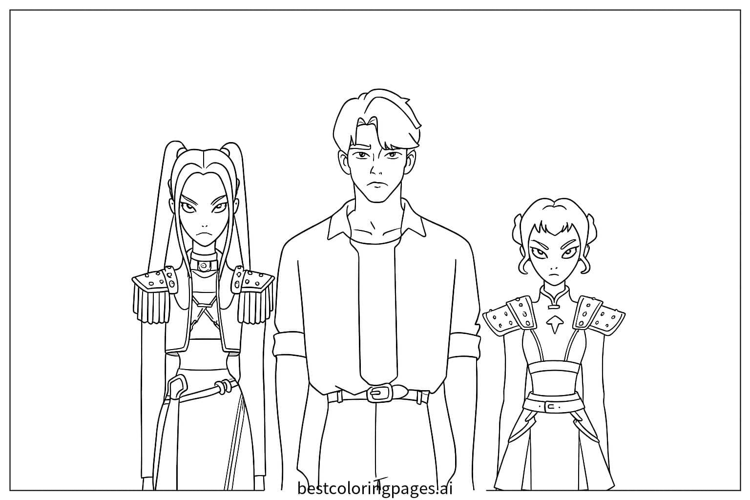 Dibujos de Los Cazadores de Demonios del K-pop para Colorear