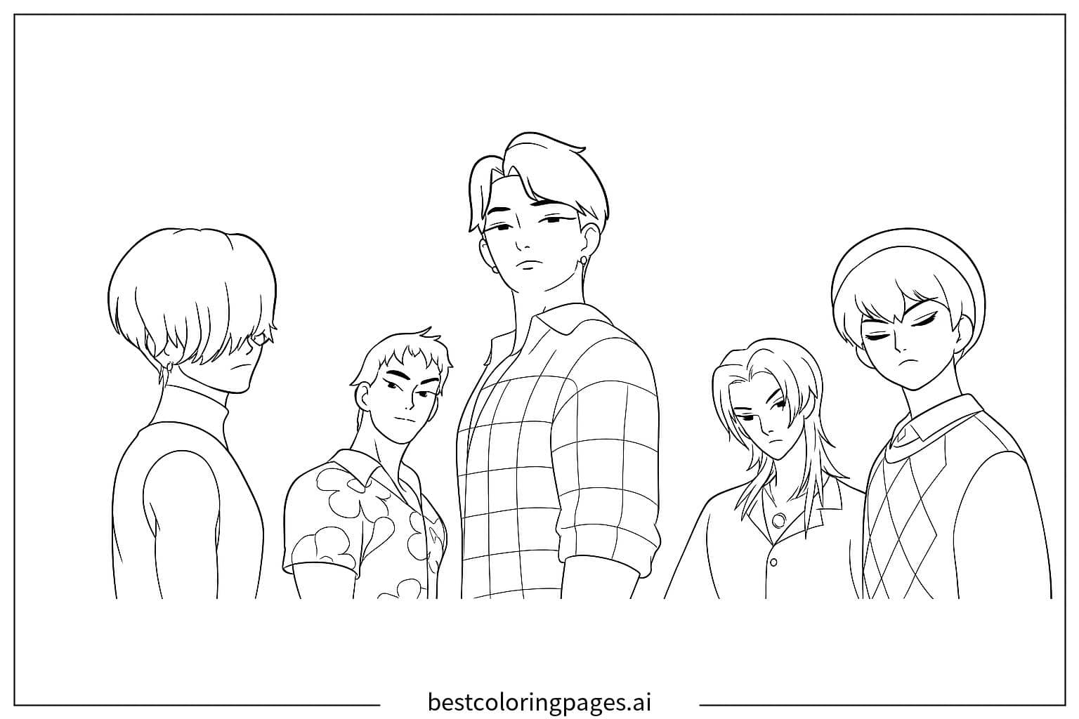 Dibujos de El equipo de los chicos Saja para Colorear