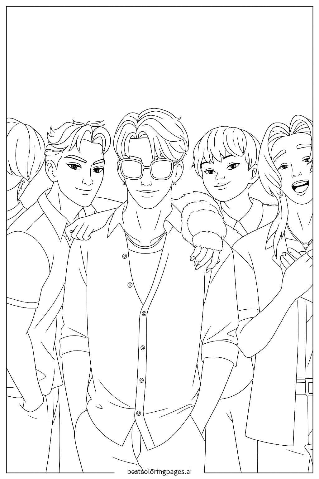 Dibujos de Los Chicos Saja para Colorear