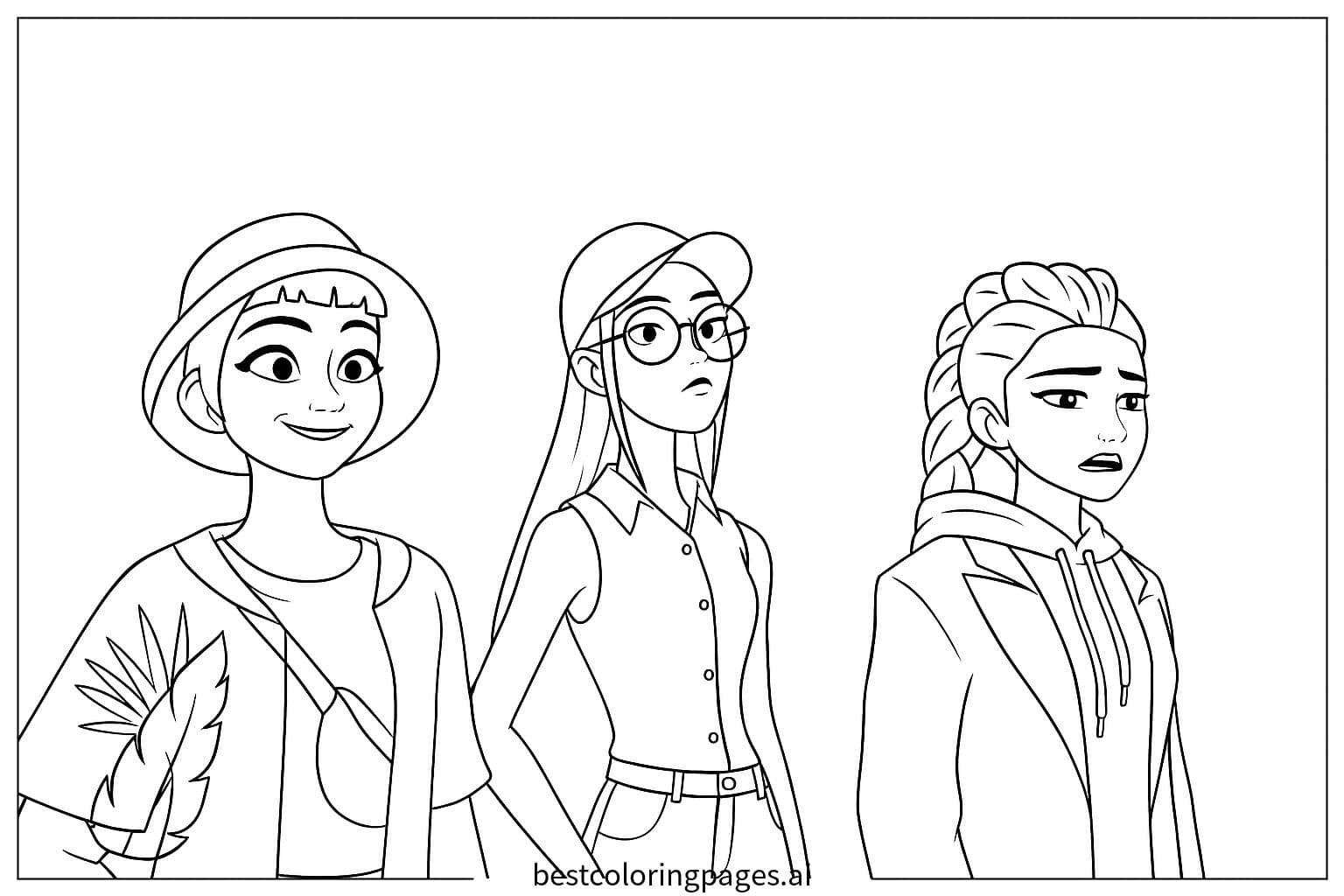 Dibujos de Los tres personajes K-pop. para Colorear