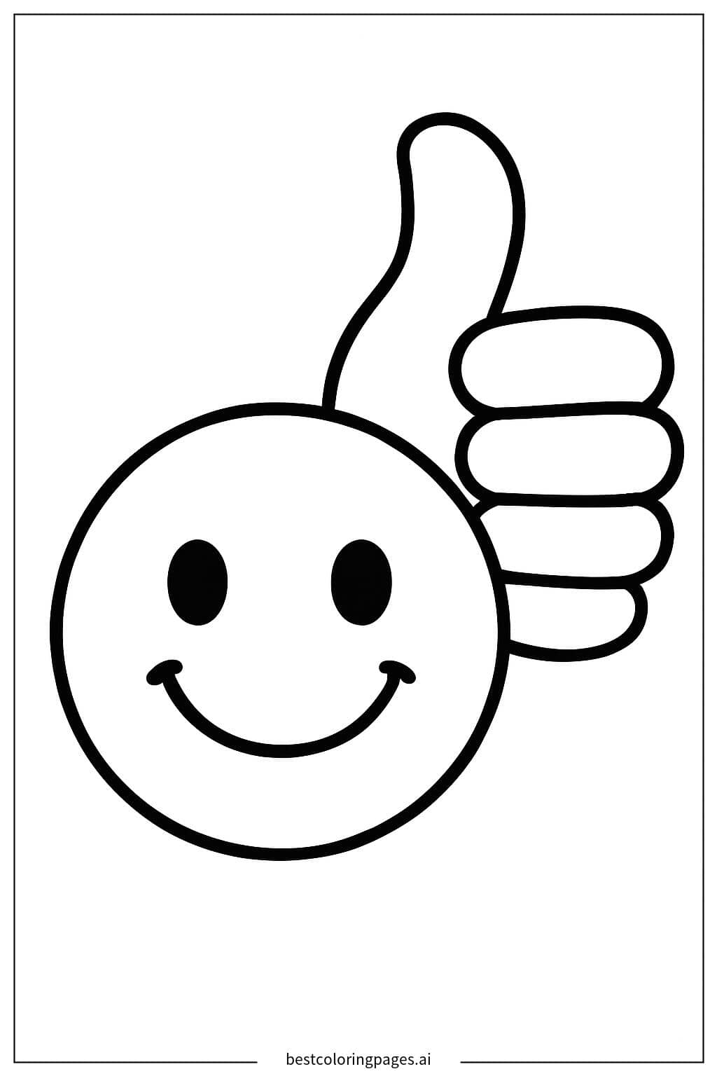 Disegni di Emoji Pollice in Su da Colorare