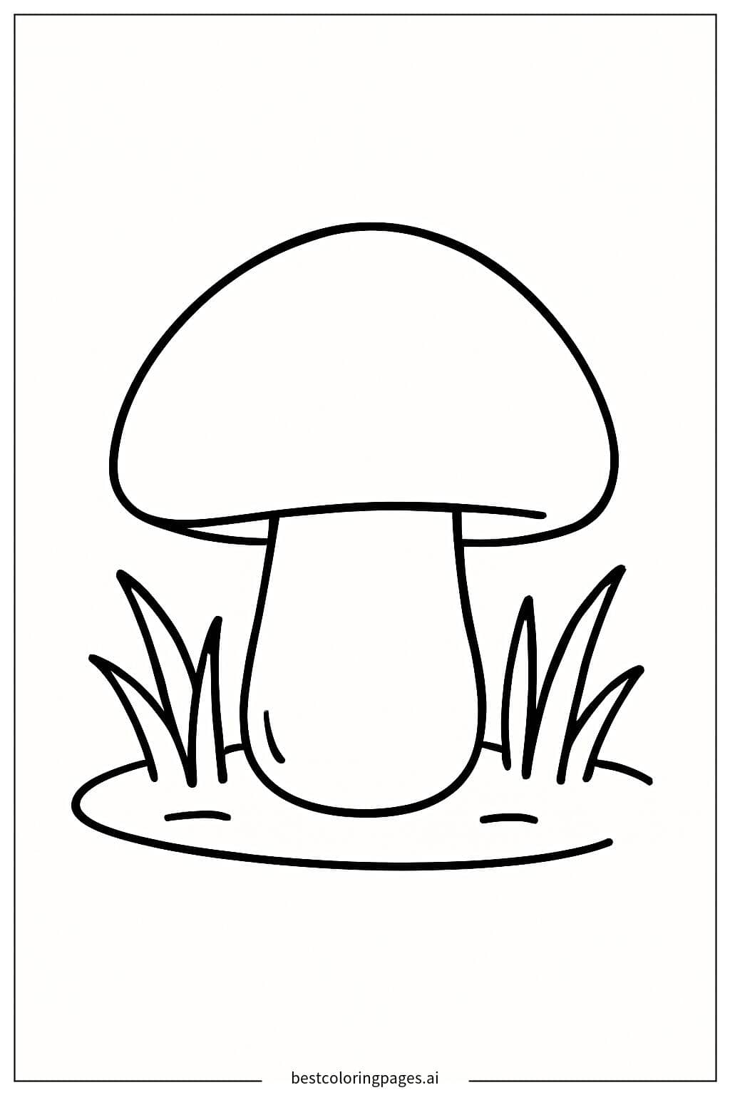 Tiny Mushroom Emerging from the Earth Coloring Page