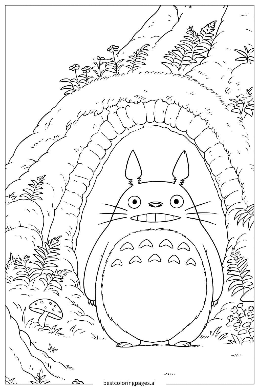 Dibujos de Totoro en el Bosque para Colorear