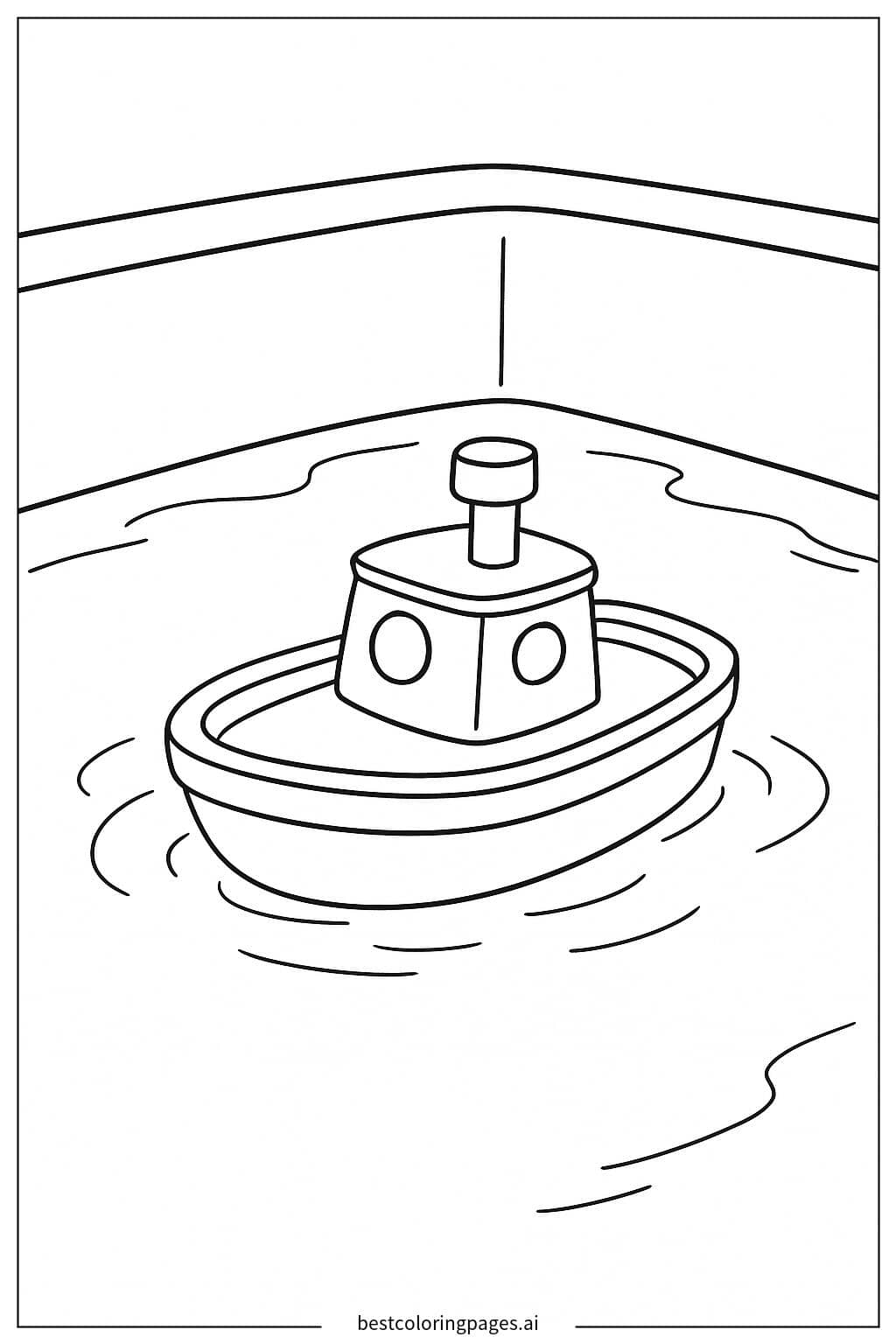 Desenhos de Barco de brinquedo flutuando na banheira para Colorir