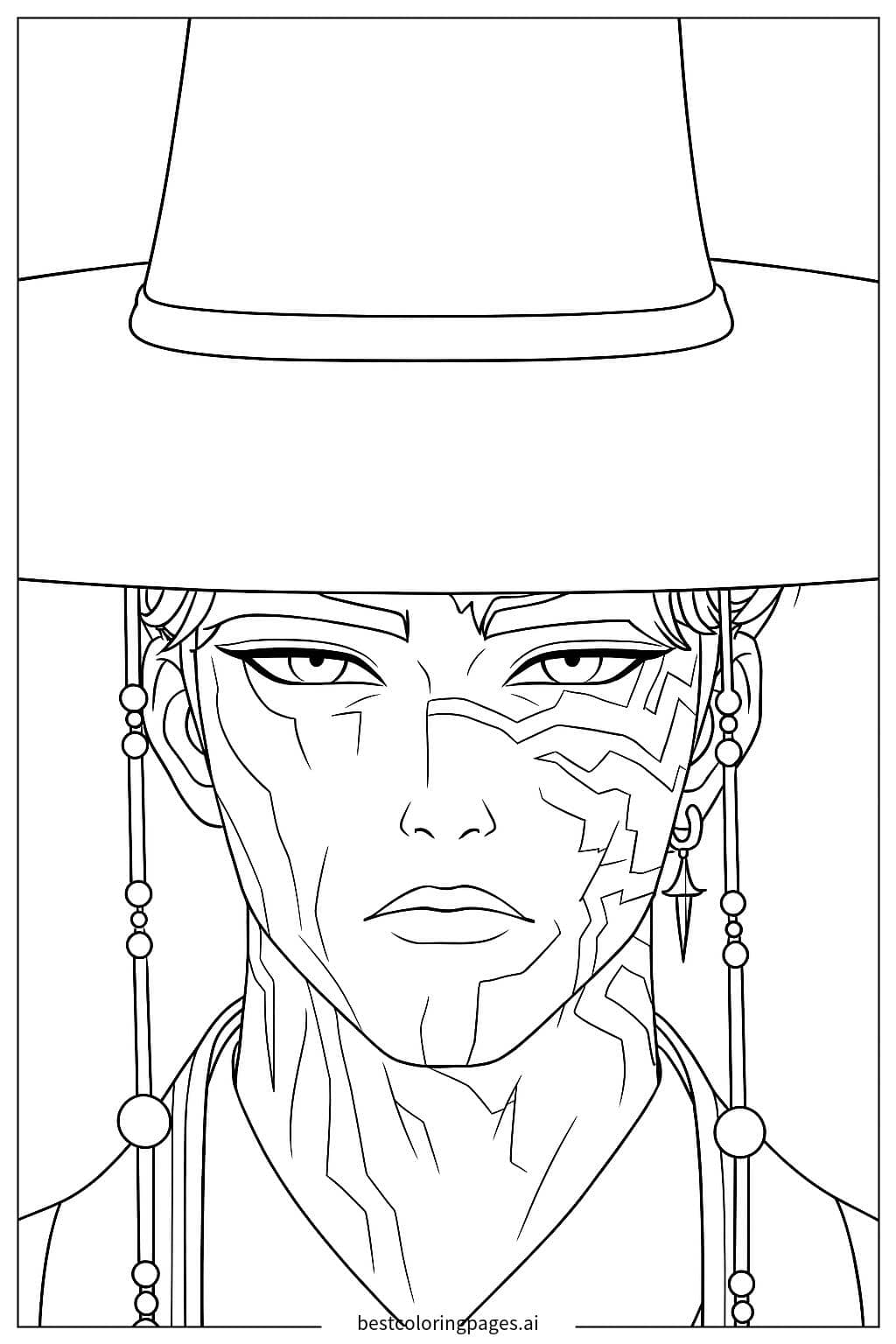 Dibujos de Sombrero Tradicional Coreano para Colorear