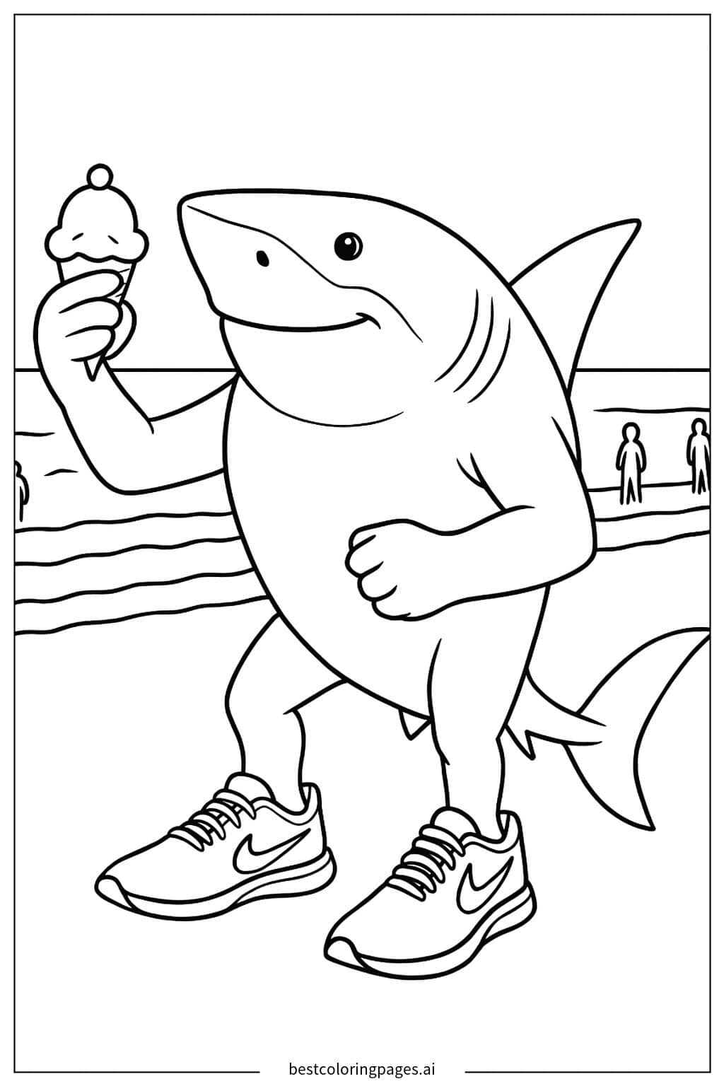 Disegni di Tralalero Tralala Gustando un Gelato da Colorare