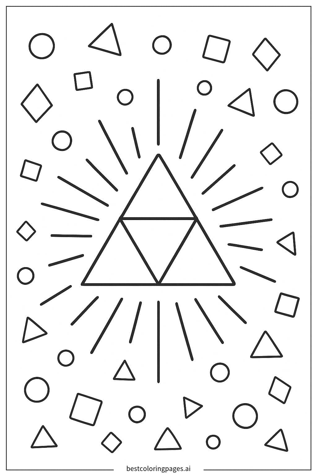 發光的三角力量符號 著色圖