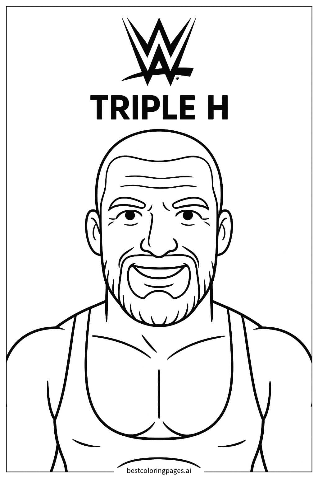 Desenhos de Triple H Sorrindo para Colorir