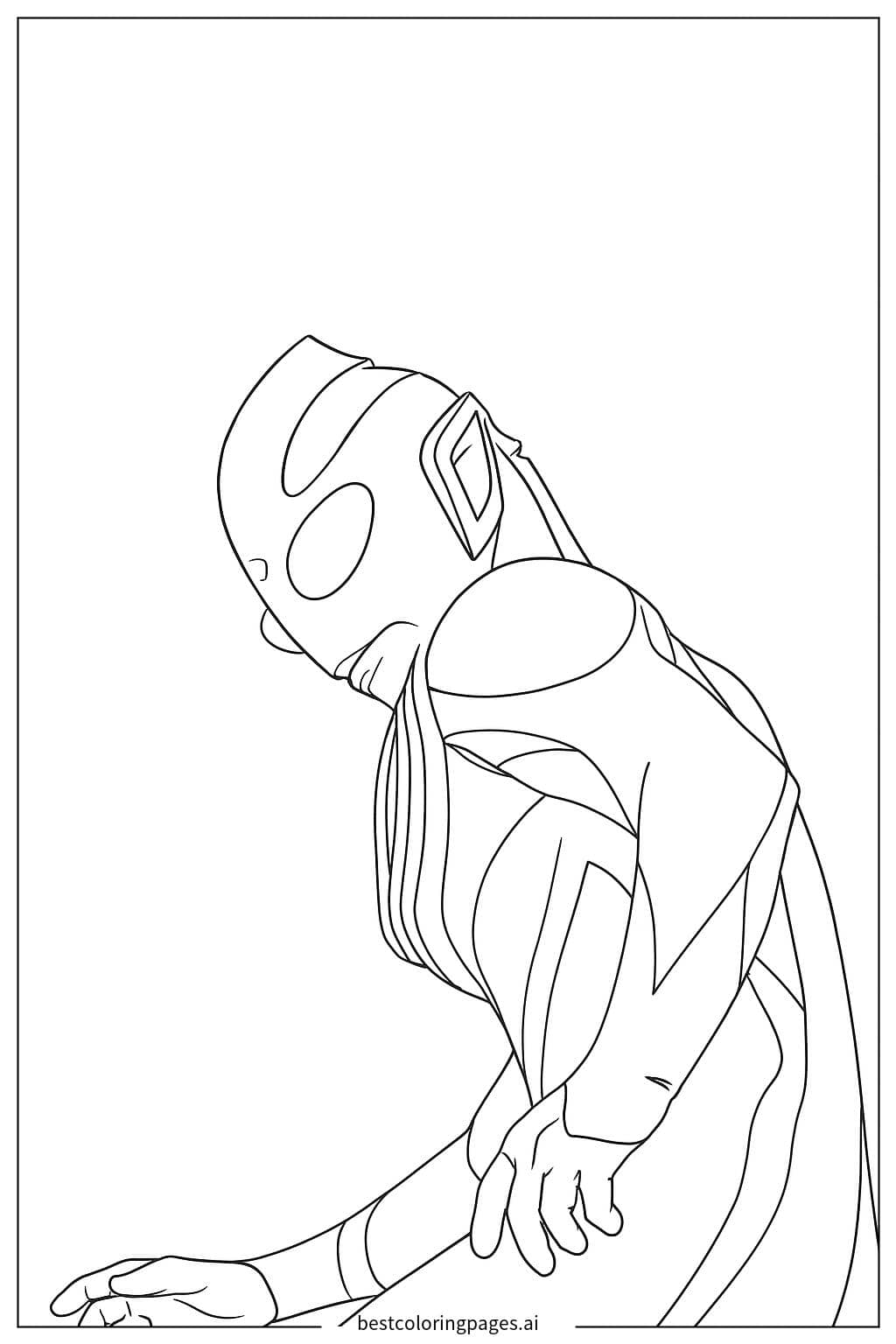 Coloriage Ultraman Tiga en Action