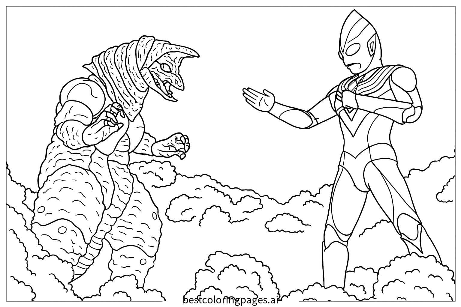 Coloriage Le Réveil d'Ultraman Tiga