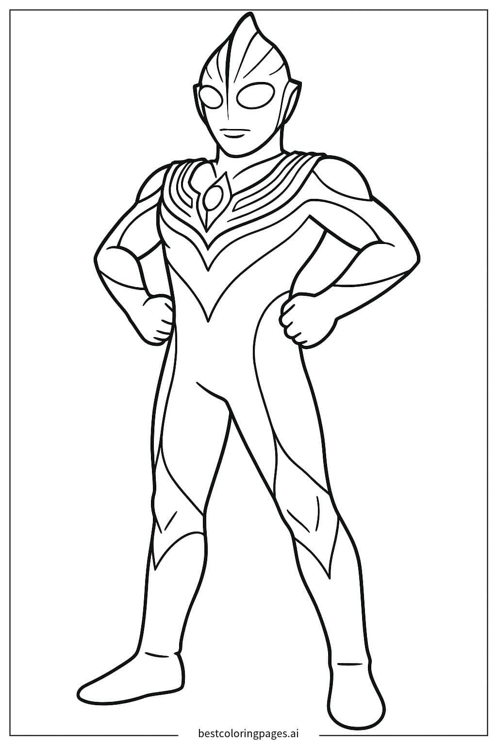 ภาพระบายสี ท่าฮีโร่ของอุลตร้าแมนทีก้า