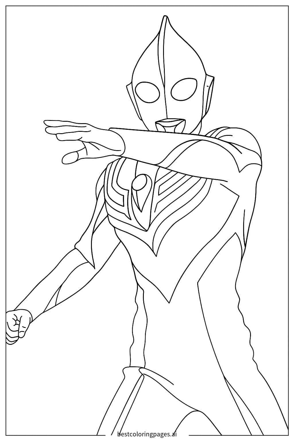 Coloriage Pose d'Ultraman Tiga