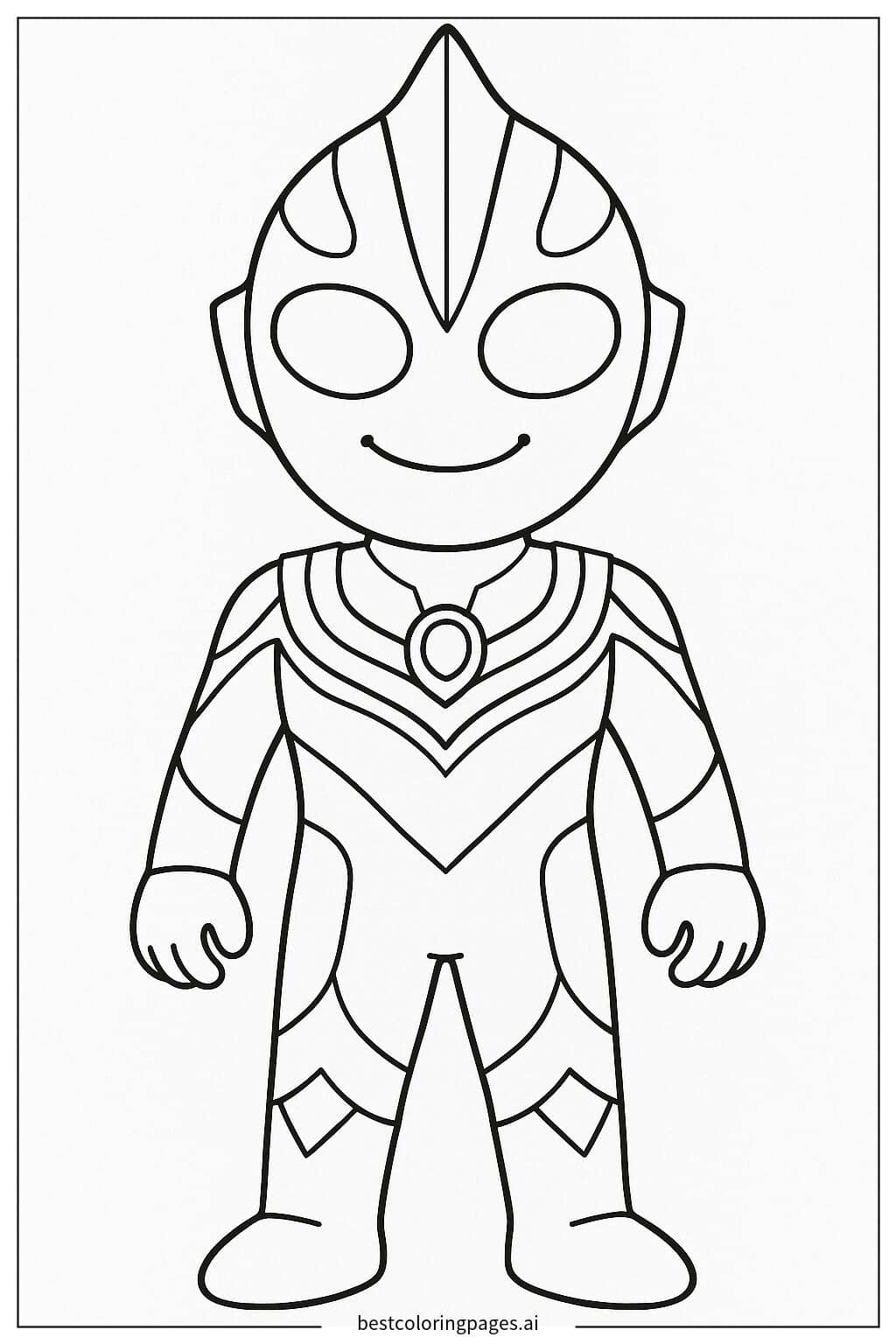 Ultraman Tiga Smiling Face Coloring Page