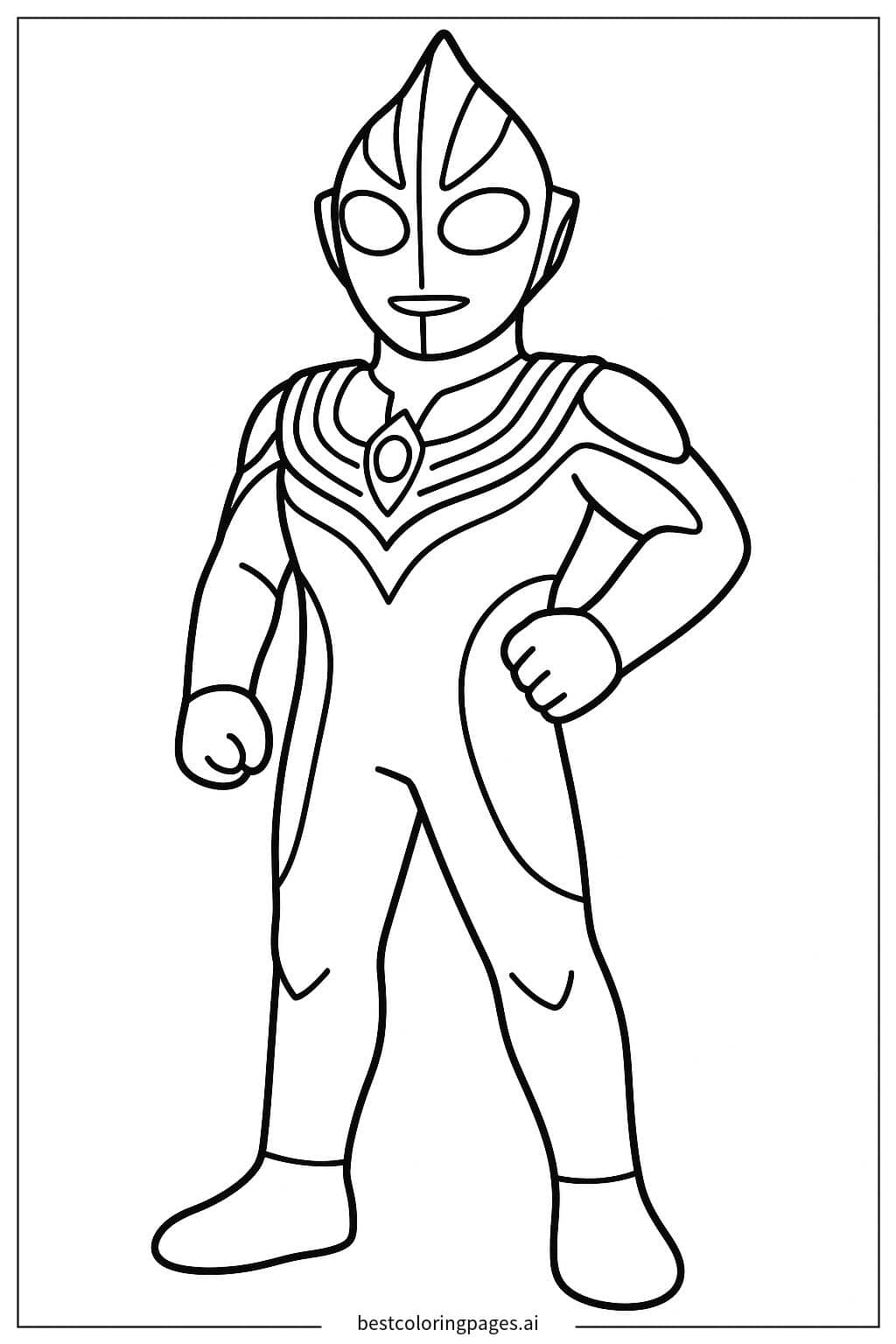 ภาพระบายสี อุลตร้าแมนทีก้ายืนสง่างาม