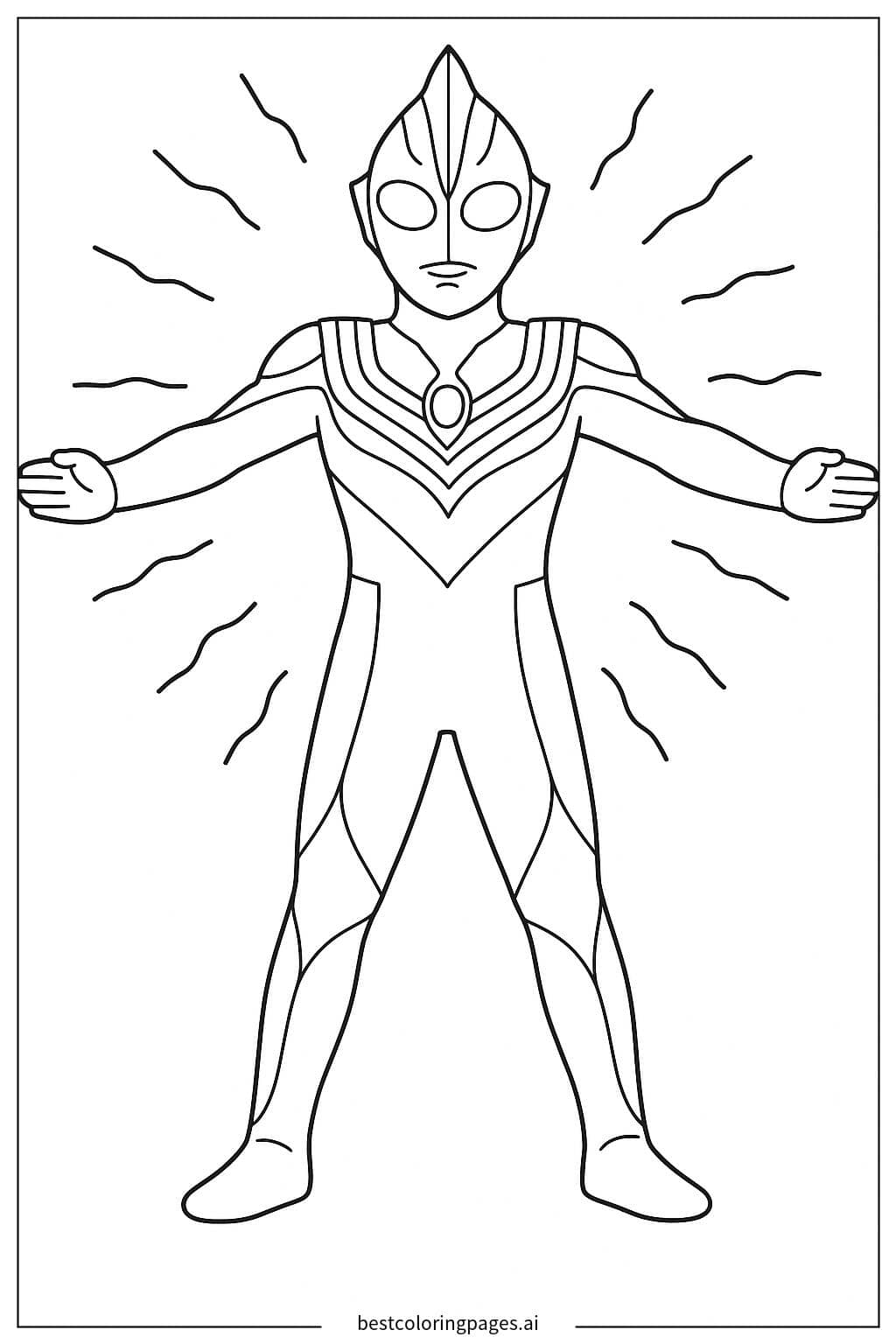 ภาพระบายสี ฉากการแปลงร่างของอุลตร้าแมนทีก้า