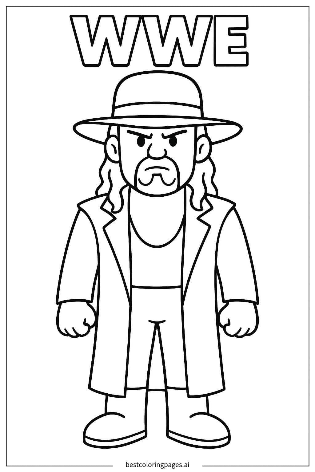 Desenhos de Undertaker em Pé para Colorir