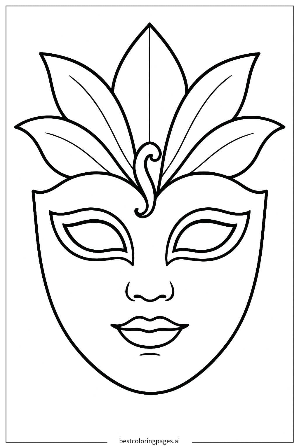 Disegni di Disegno di Maschera Veneziana da Colorare