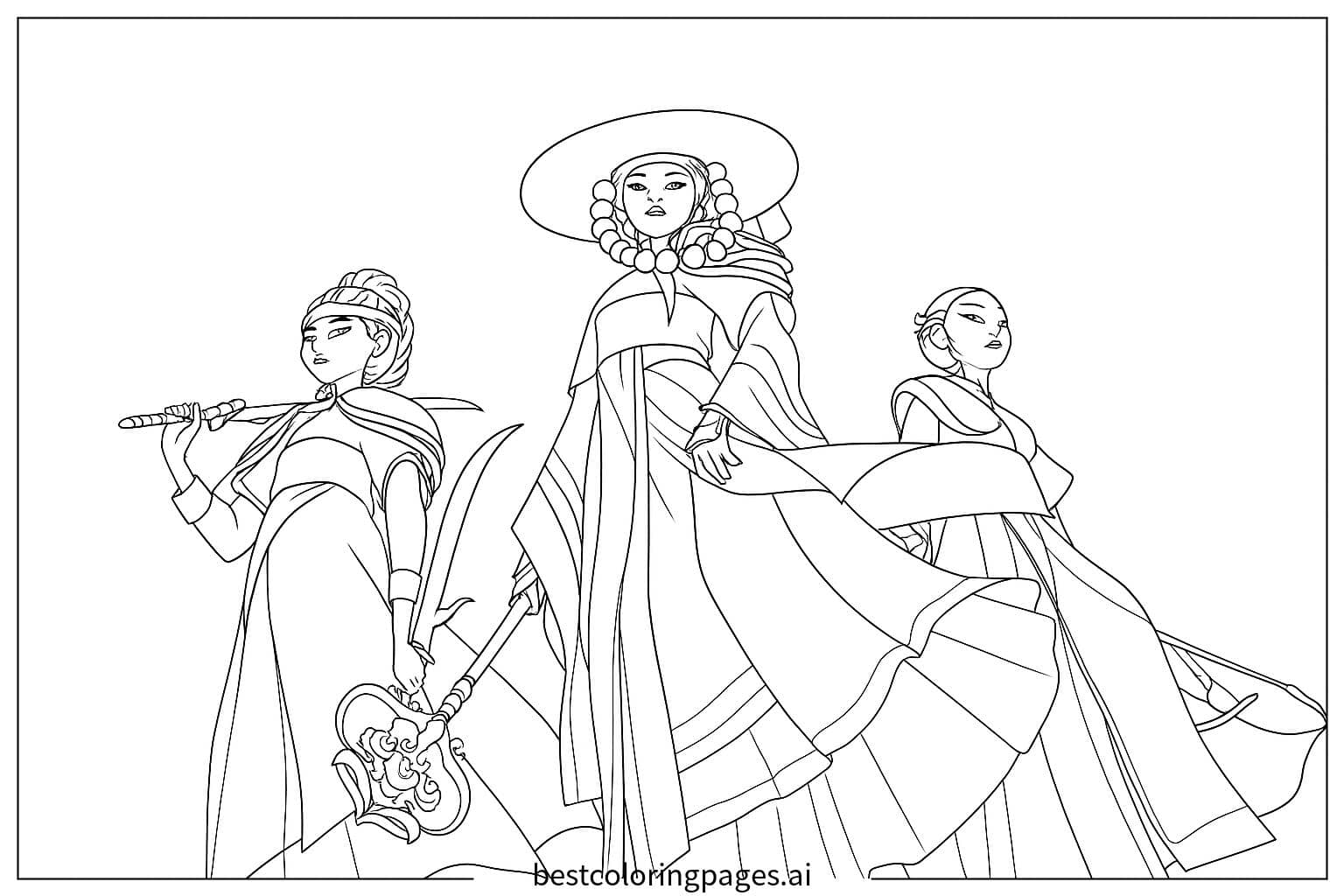 Dibujos de Guerreras juntas: Cazadoras de Demonios Kpop para Colorear