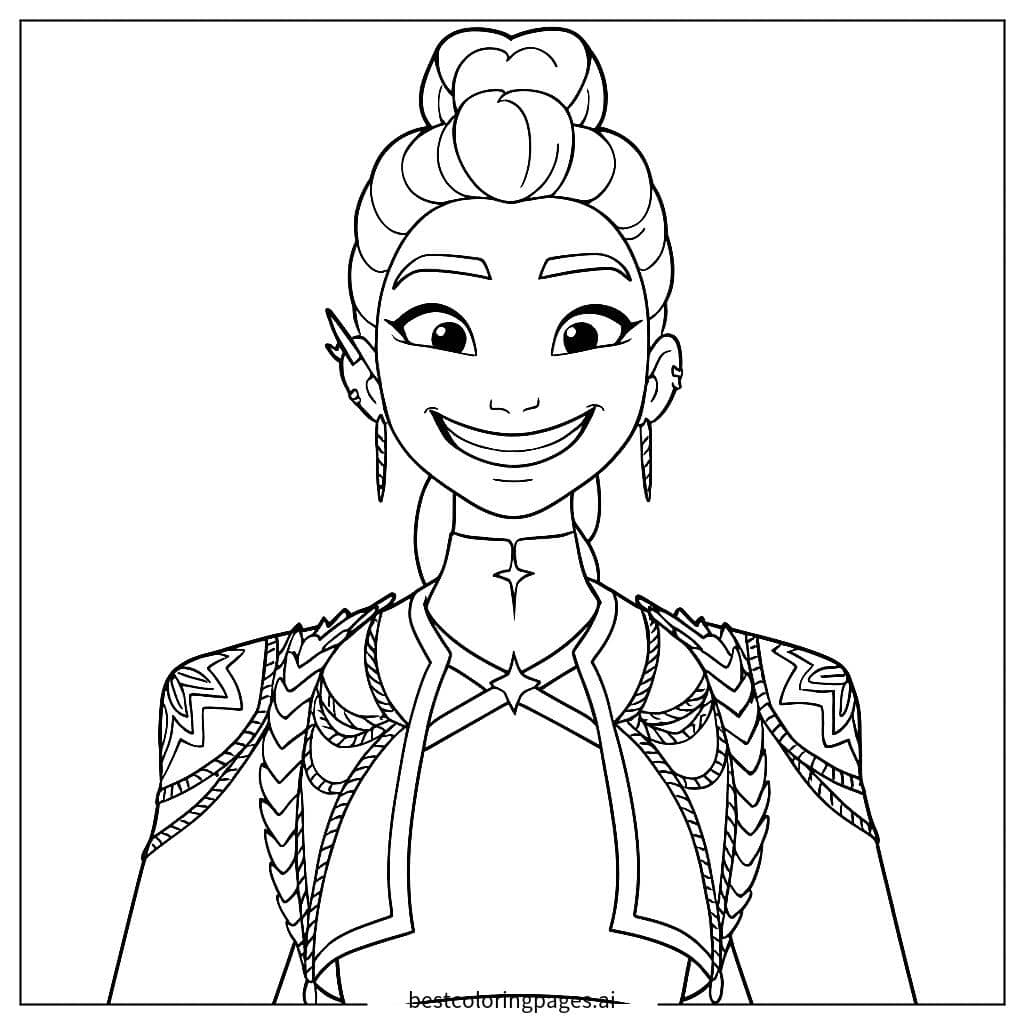 Dibujos de Guerrero en traje ornamentado para Colorear