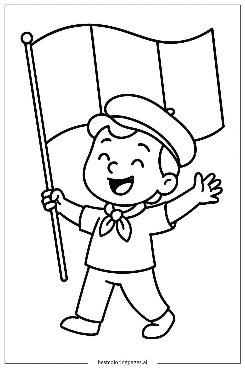 Disegni di Bandiera Italiana Sventolante da Colorare