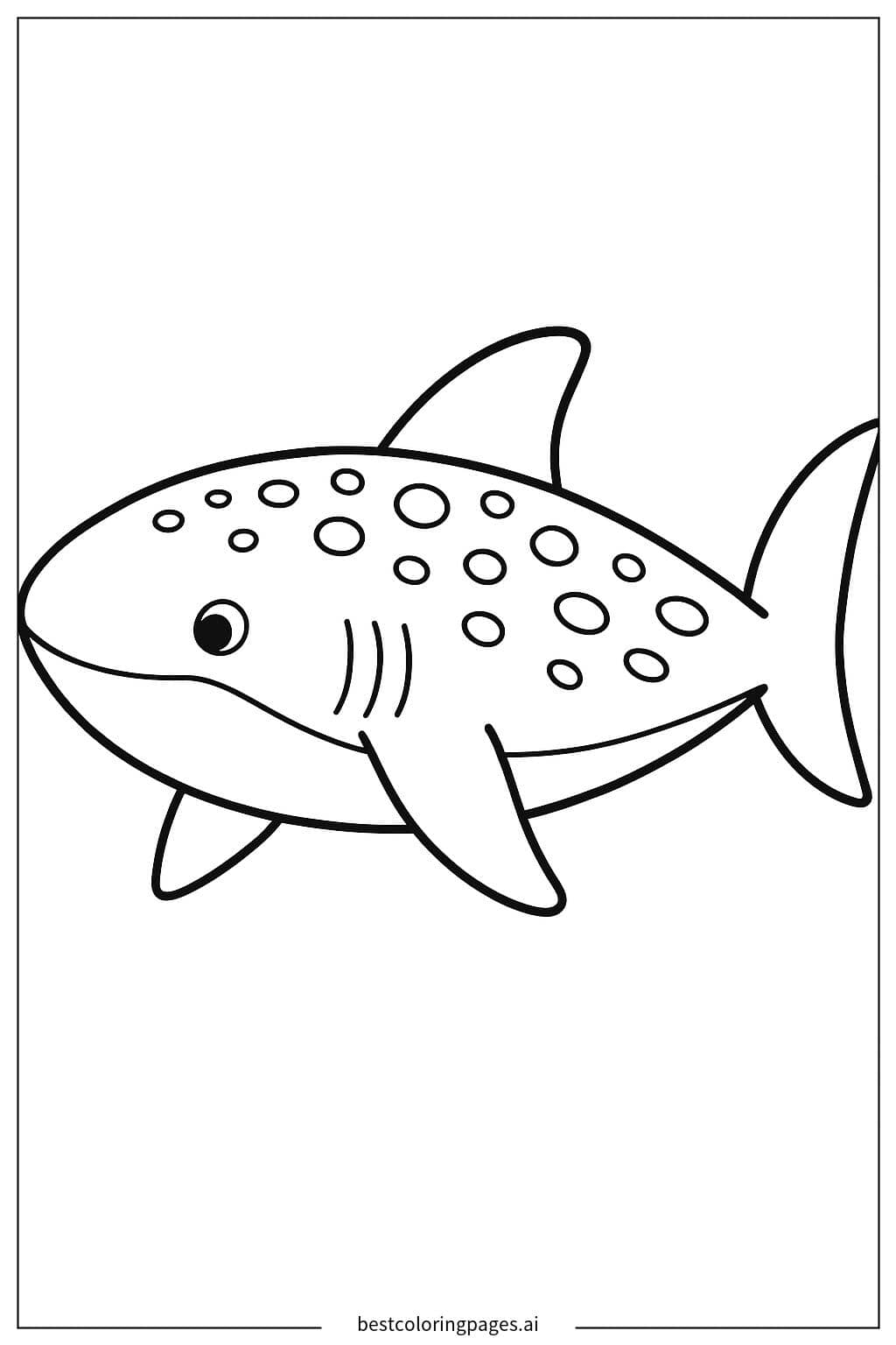 Coloriage Requin Baleine en Gros Plan