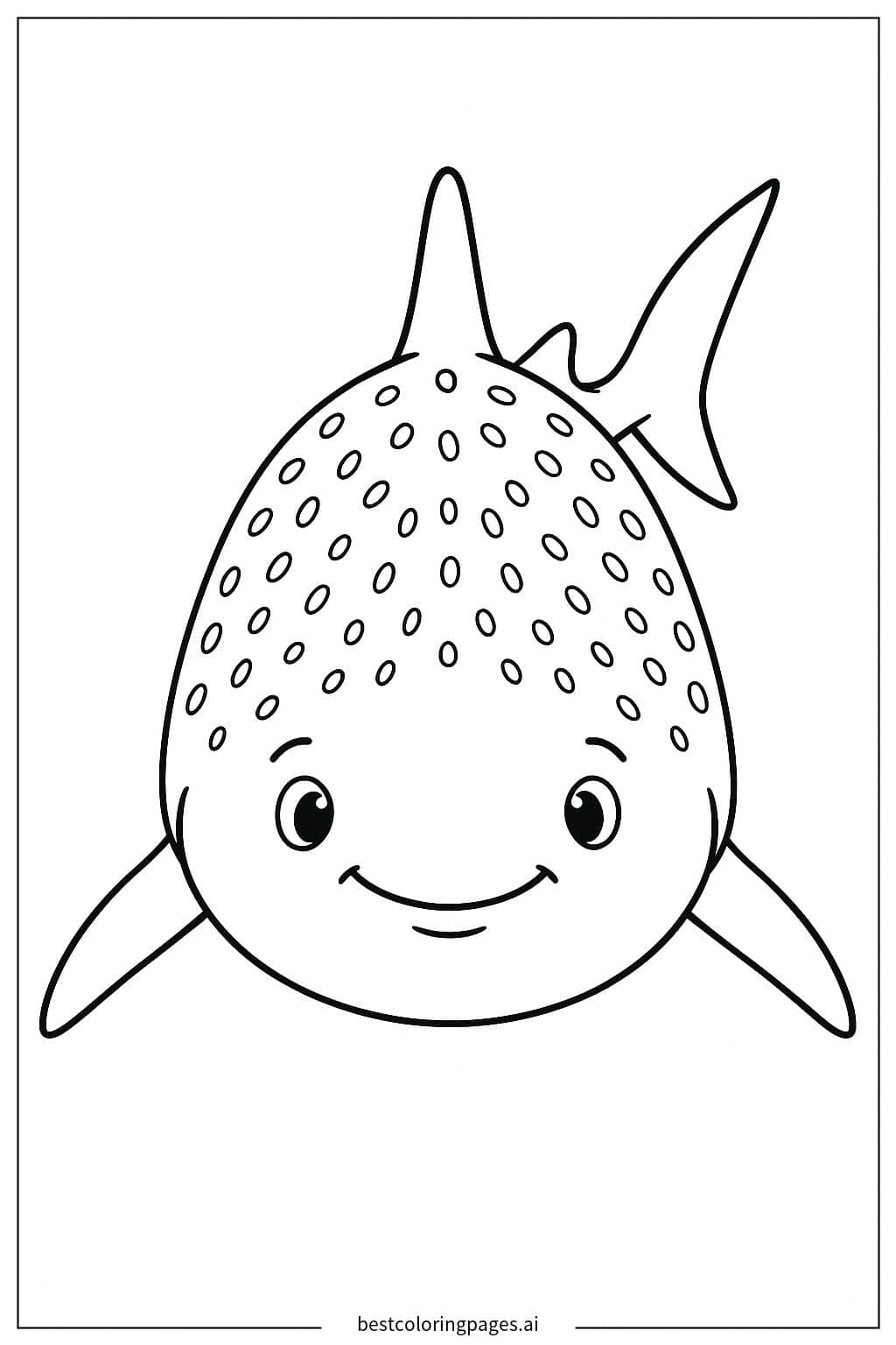 Coloriage Vue de face du requin-baleine