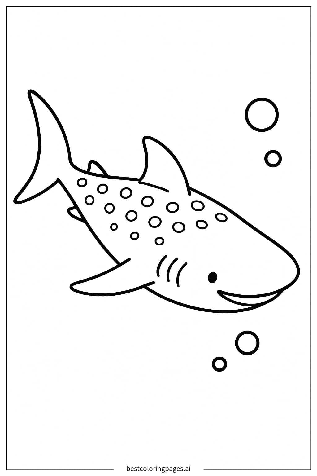 Coloriage Contour de Requin Baleine