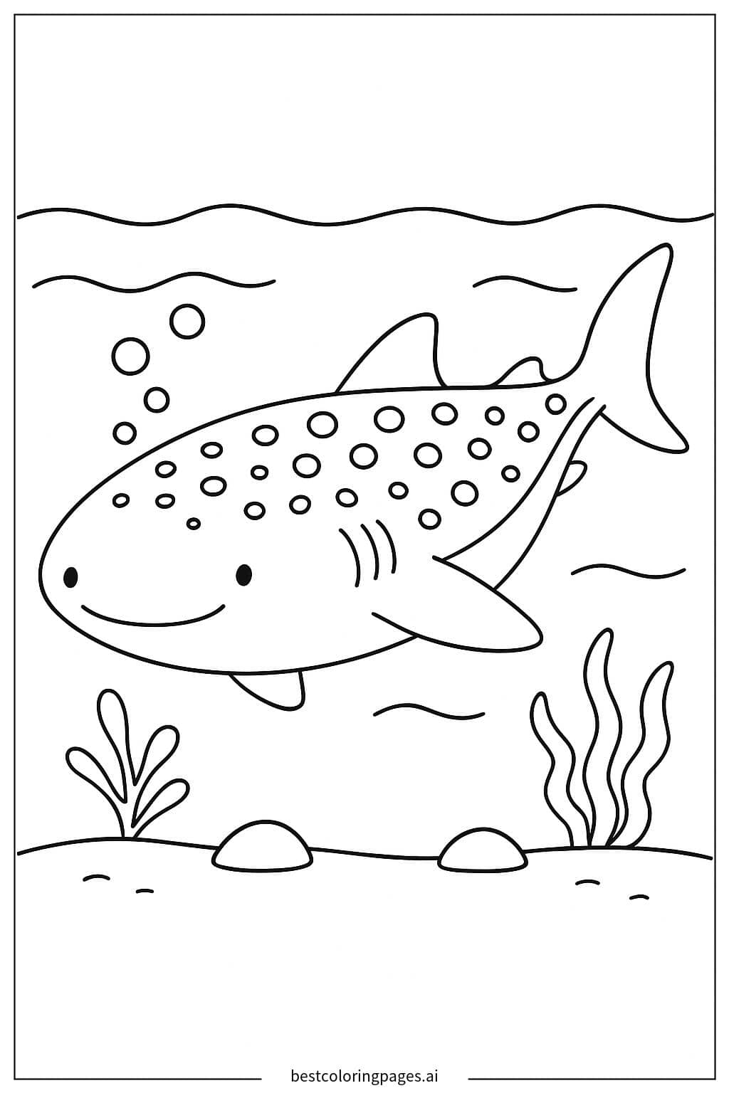 Coloriage Requin-baleine au Repos