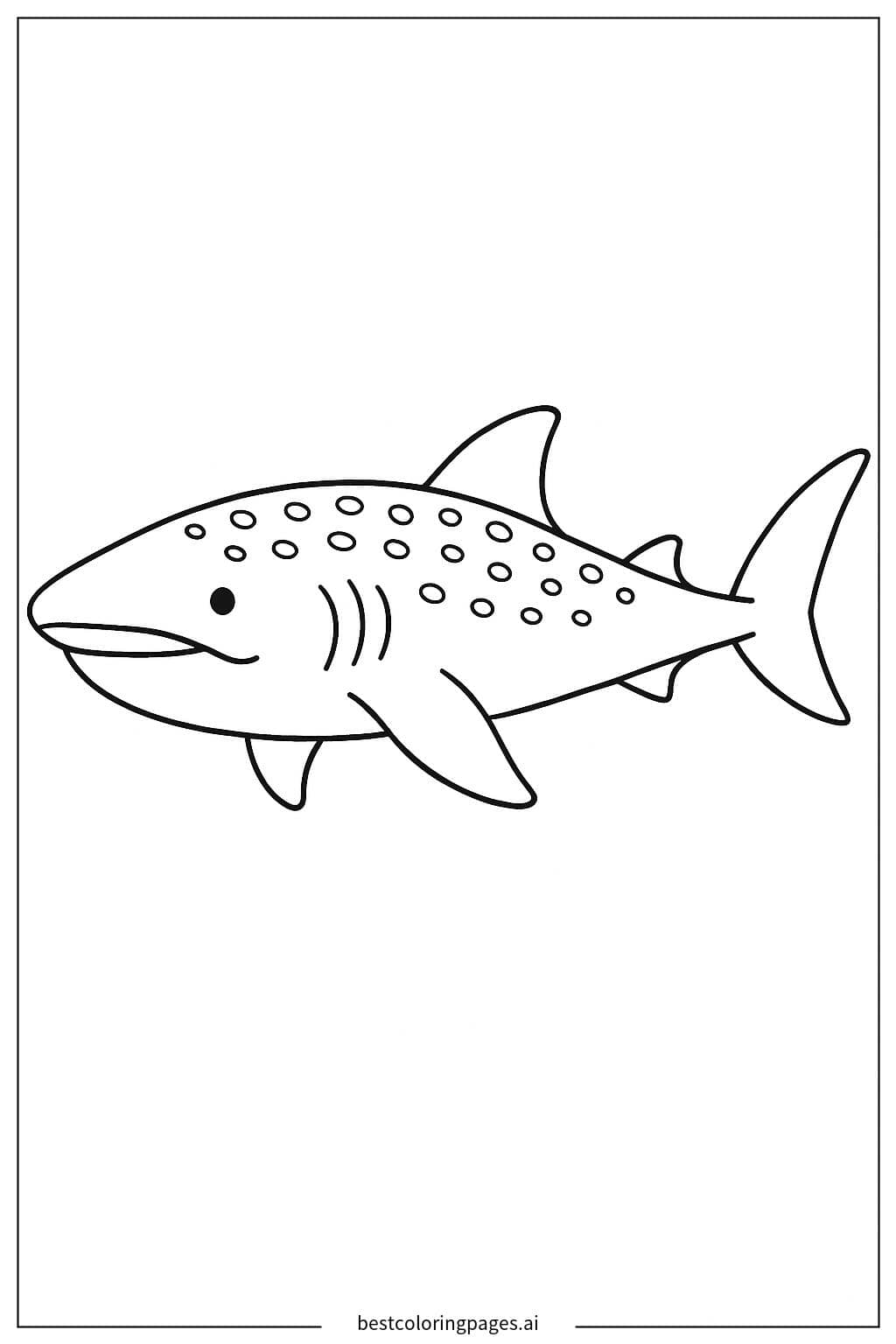 Coloriage Requin-baleine vue de côté