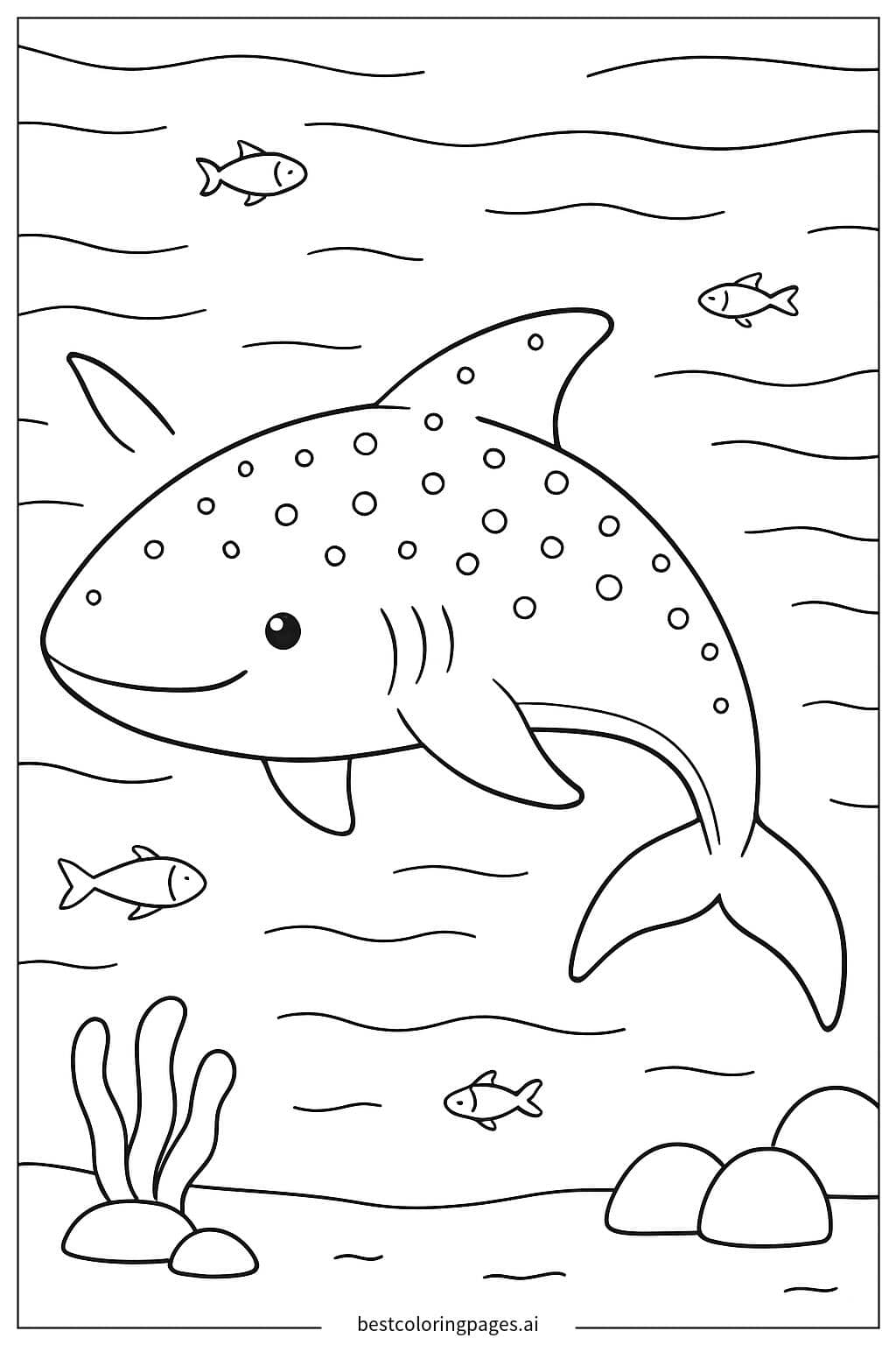 Coloriage Silhouette de requin baleine