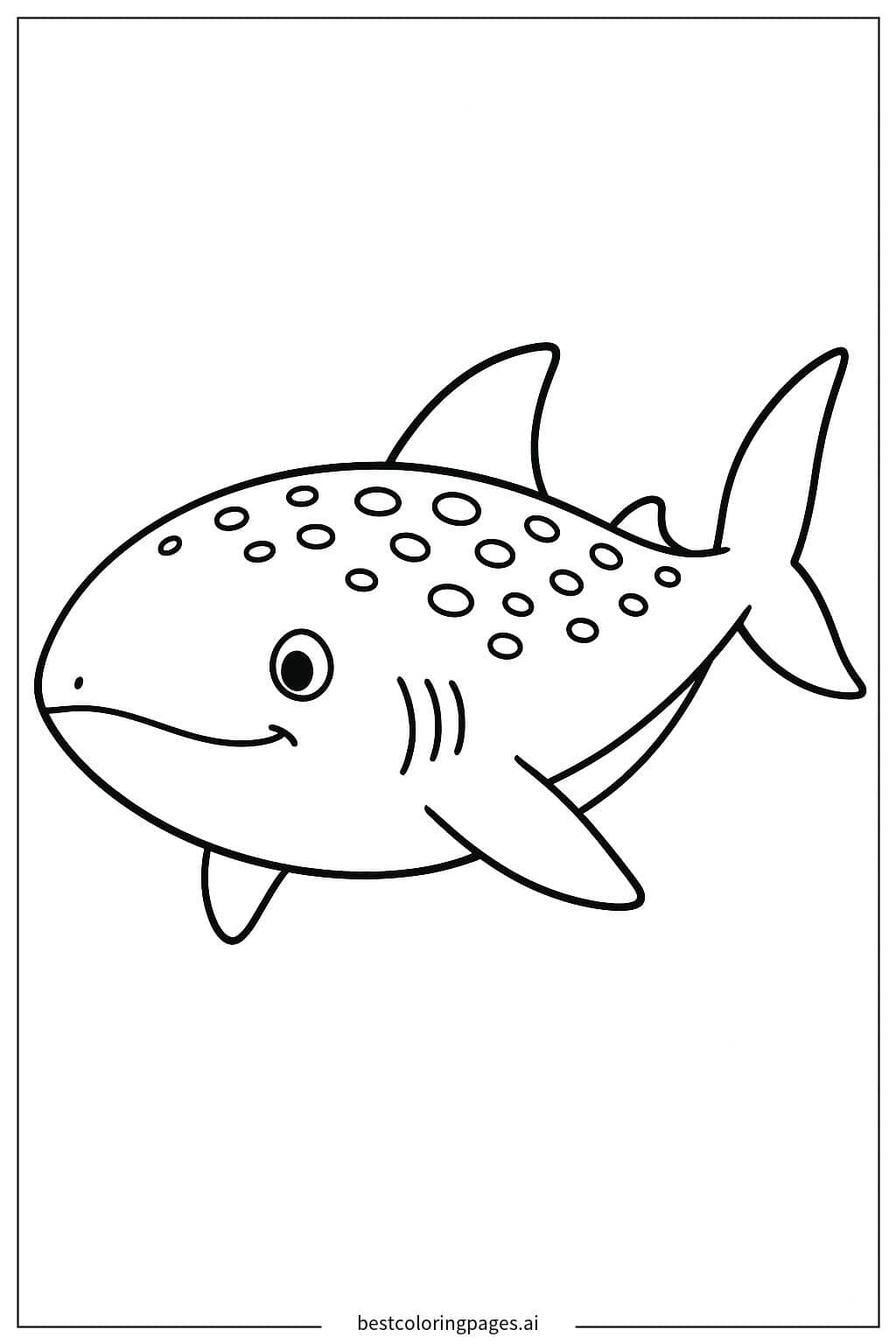 Coloriage Requin Baleine en Nage