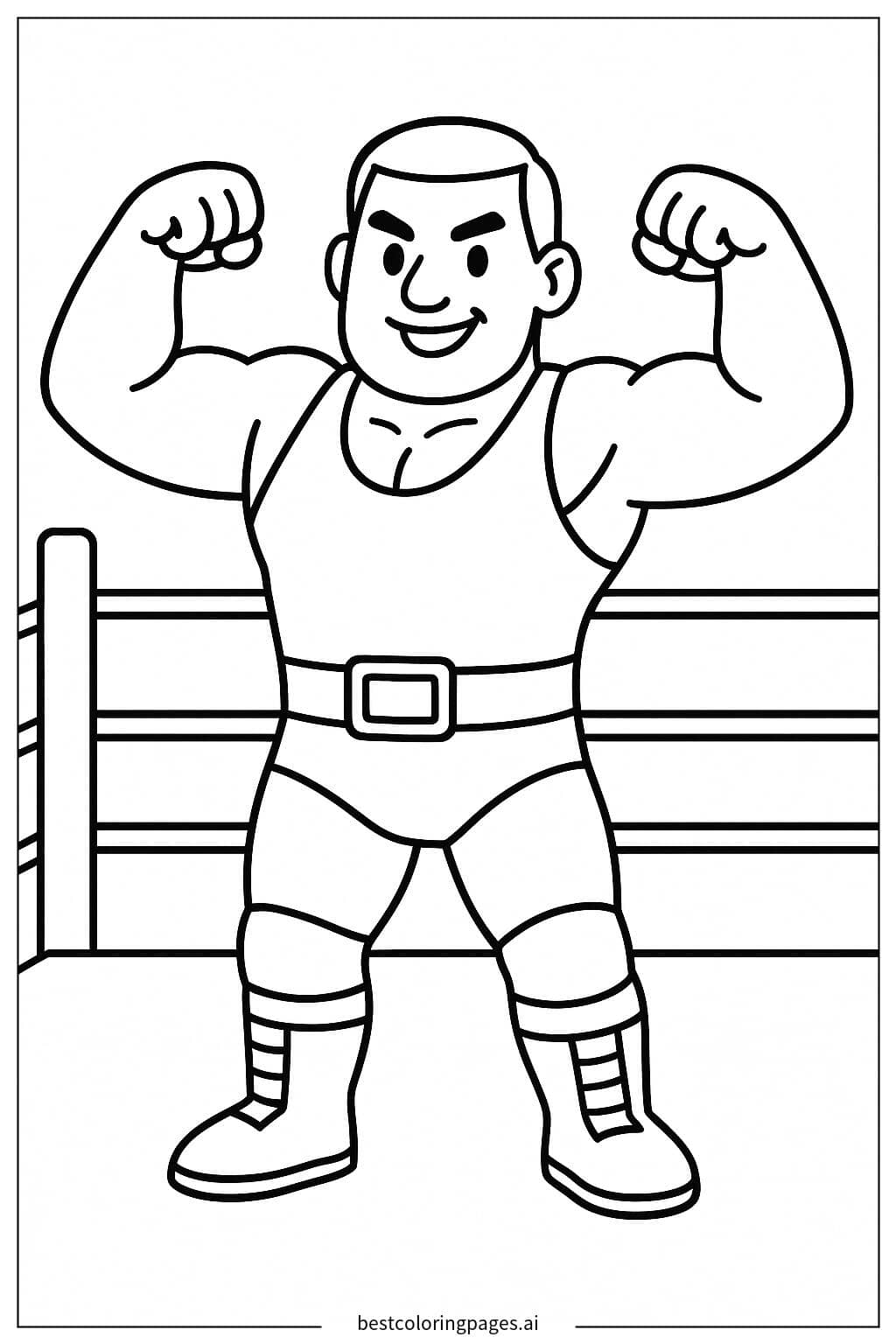 Desenhos de Lutador Mostrando os Músculos para Colorir