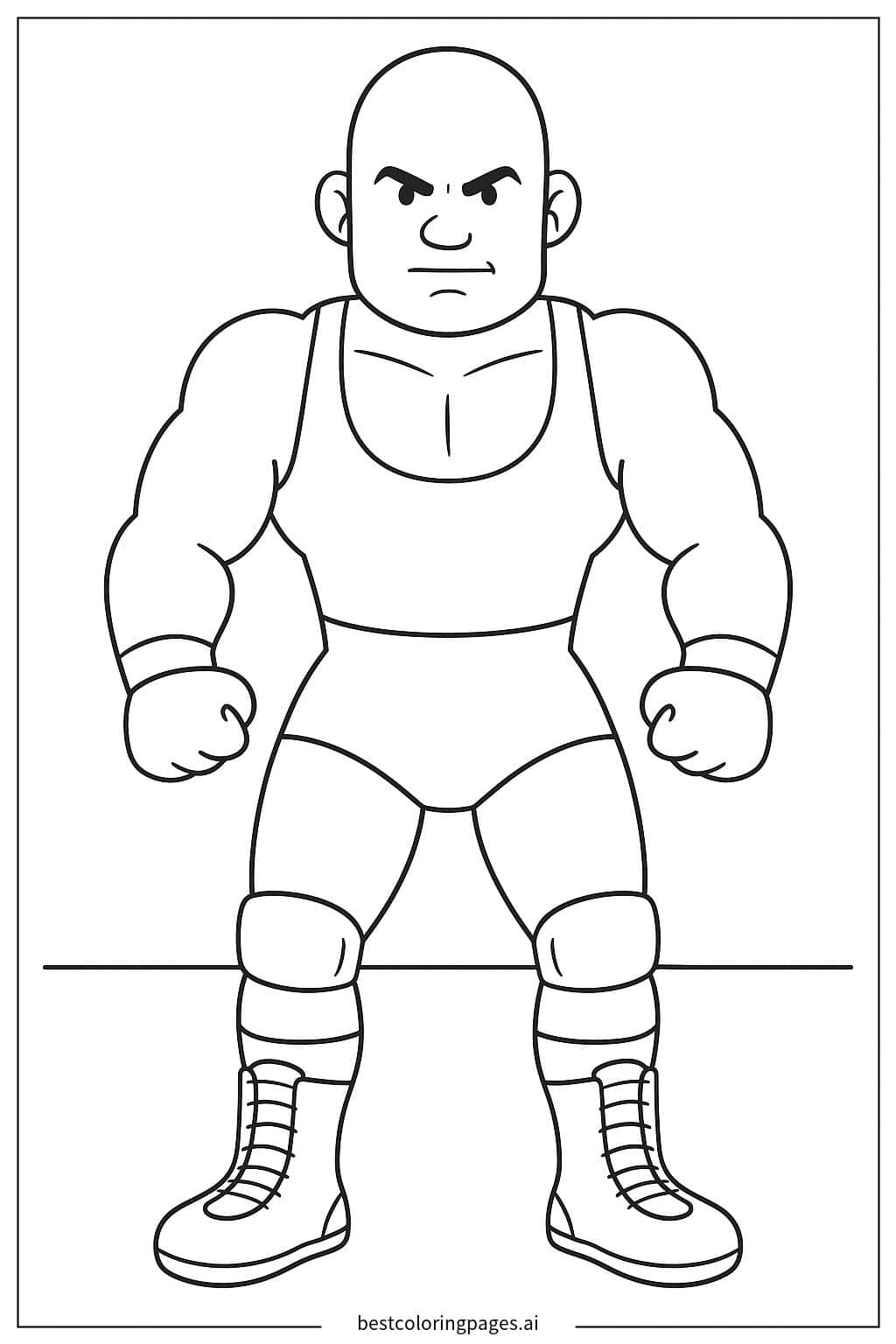 Desenhos de Lutador em Posição Pronta para Colorir