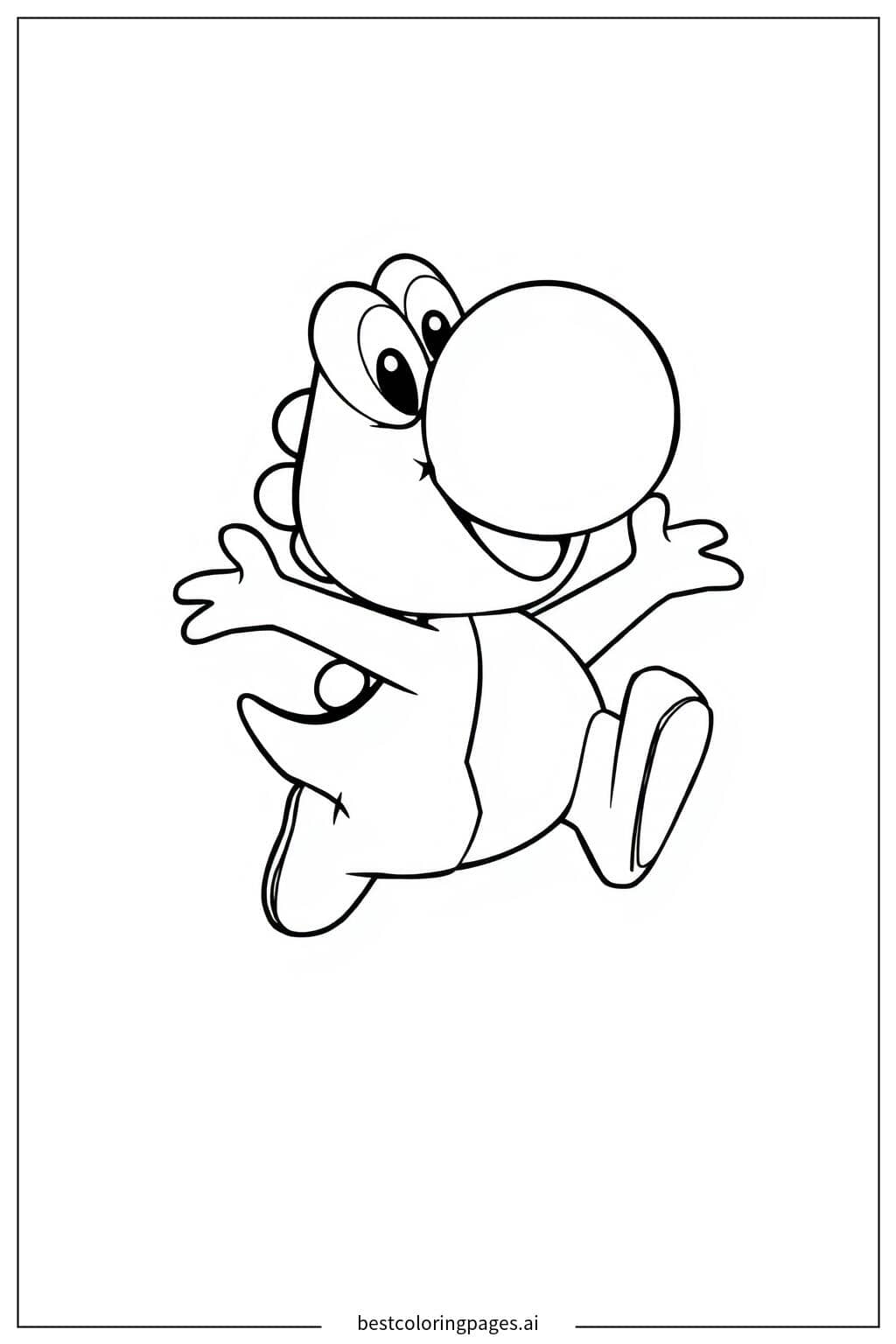 Dibujos de Yoshi saltando para Colorear