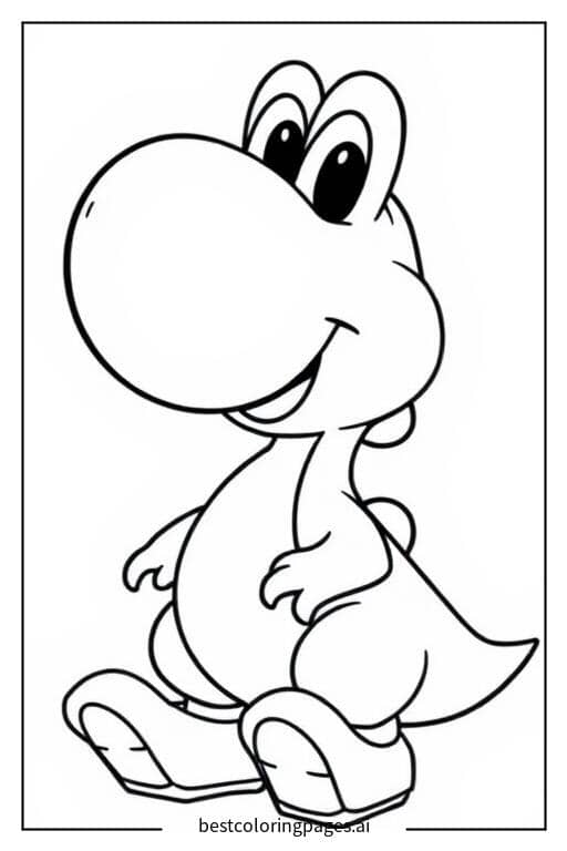 Dibujos de Yoshi con una pequeña sonrisa para Colorear