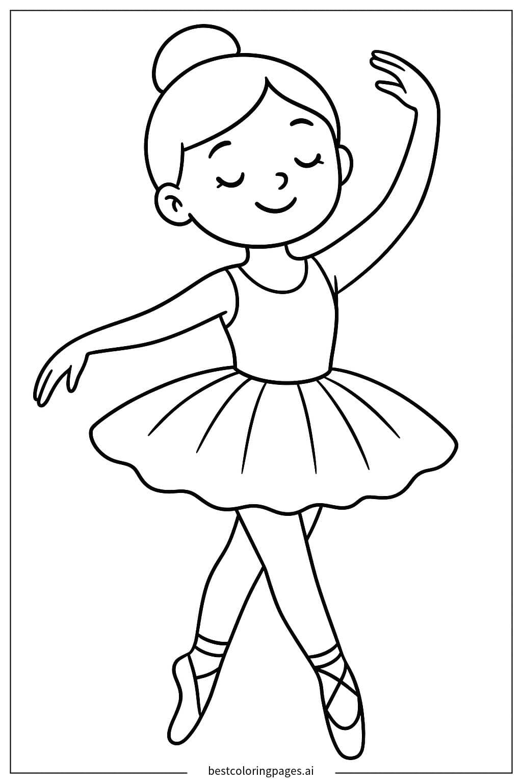 Desenhos de Jovem Bailarina com Tutu para Colorir