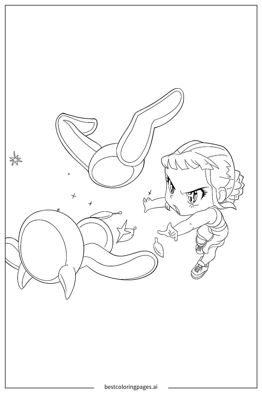 Zoey in Action Coloring Page