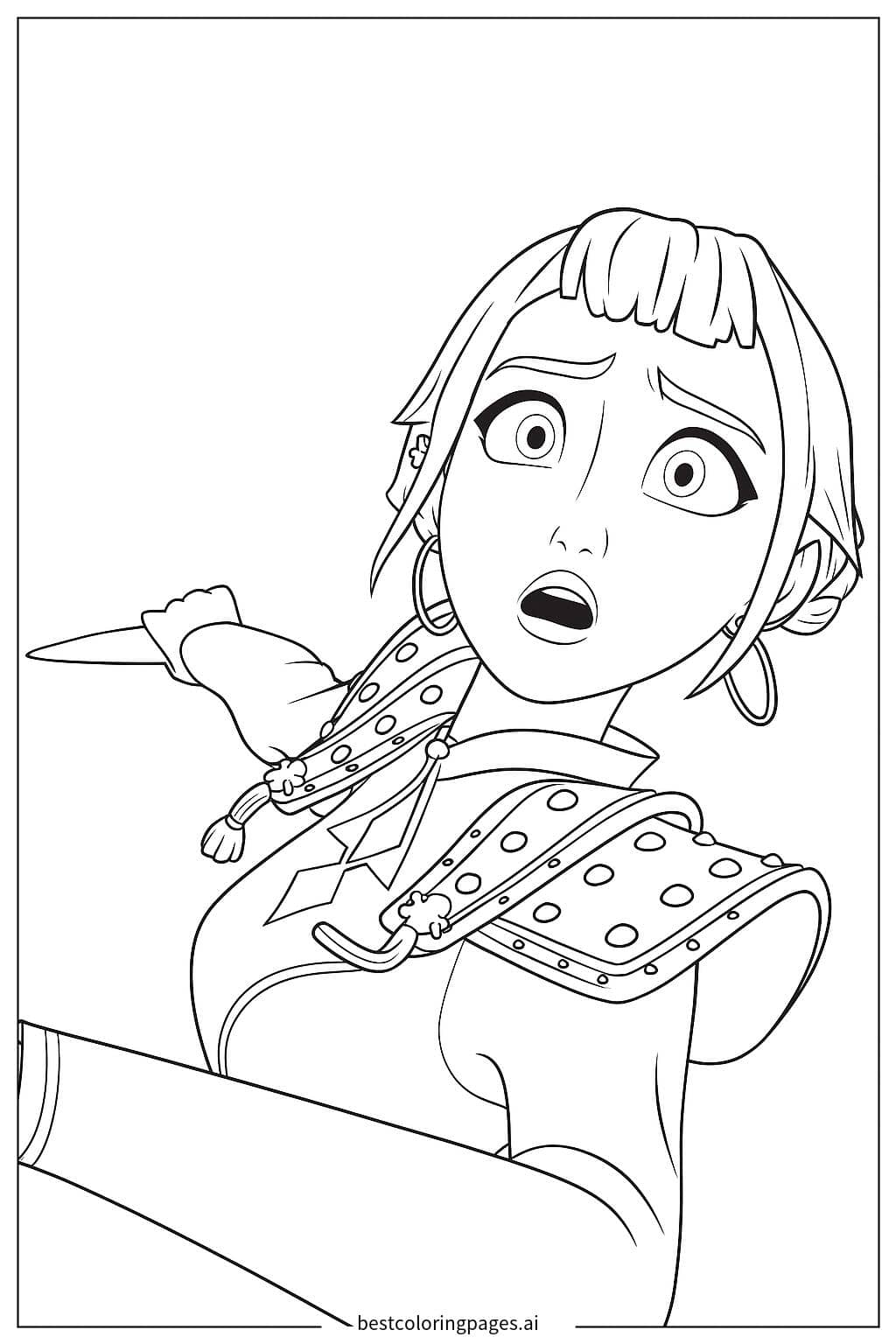 Zoey Kpop Demon Hunters Adventure Coloring Page