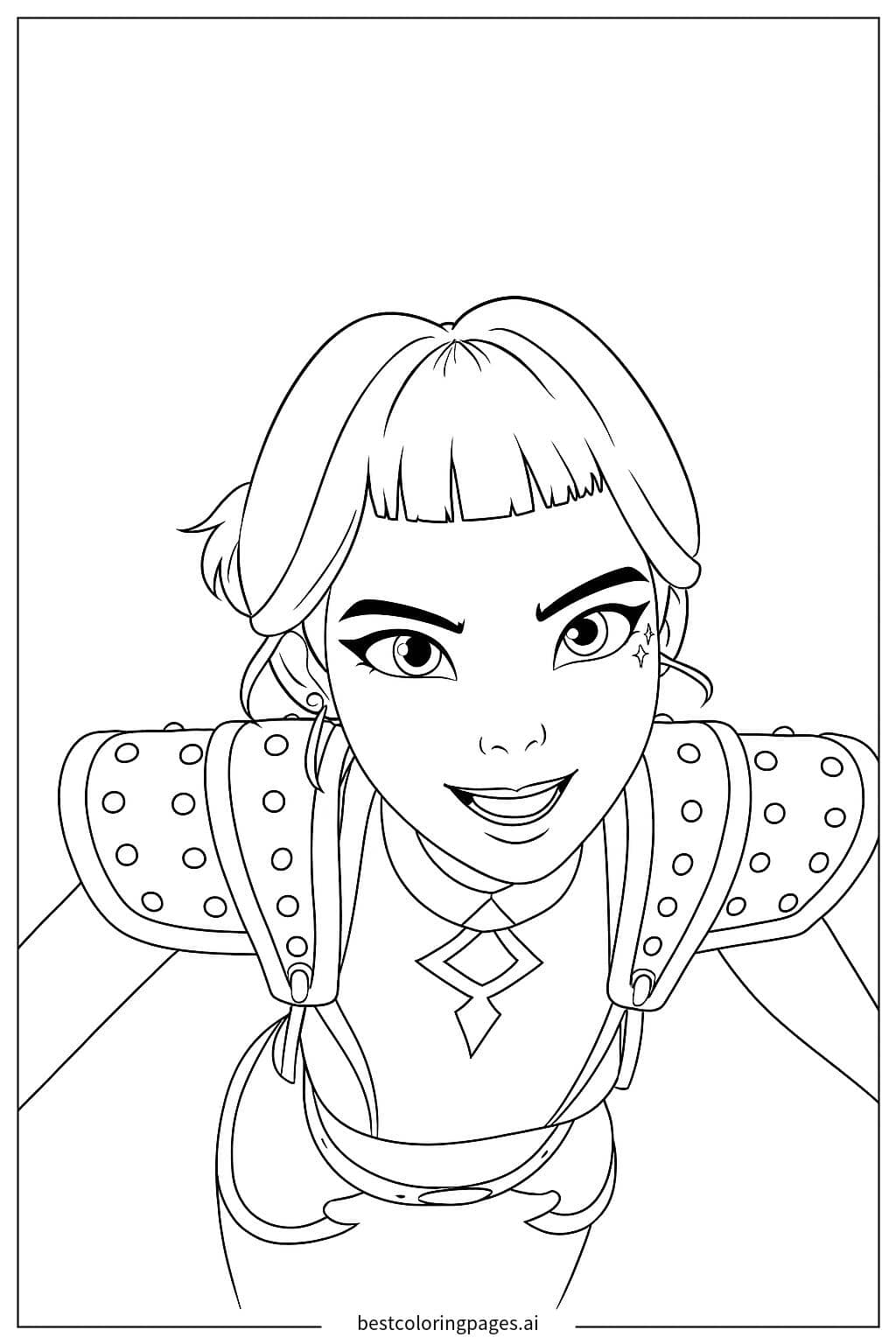 Zoey Kpop Demon Hunters Coloring Page