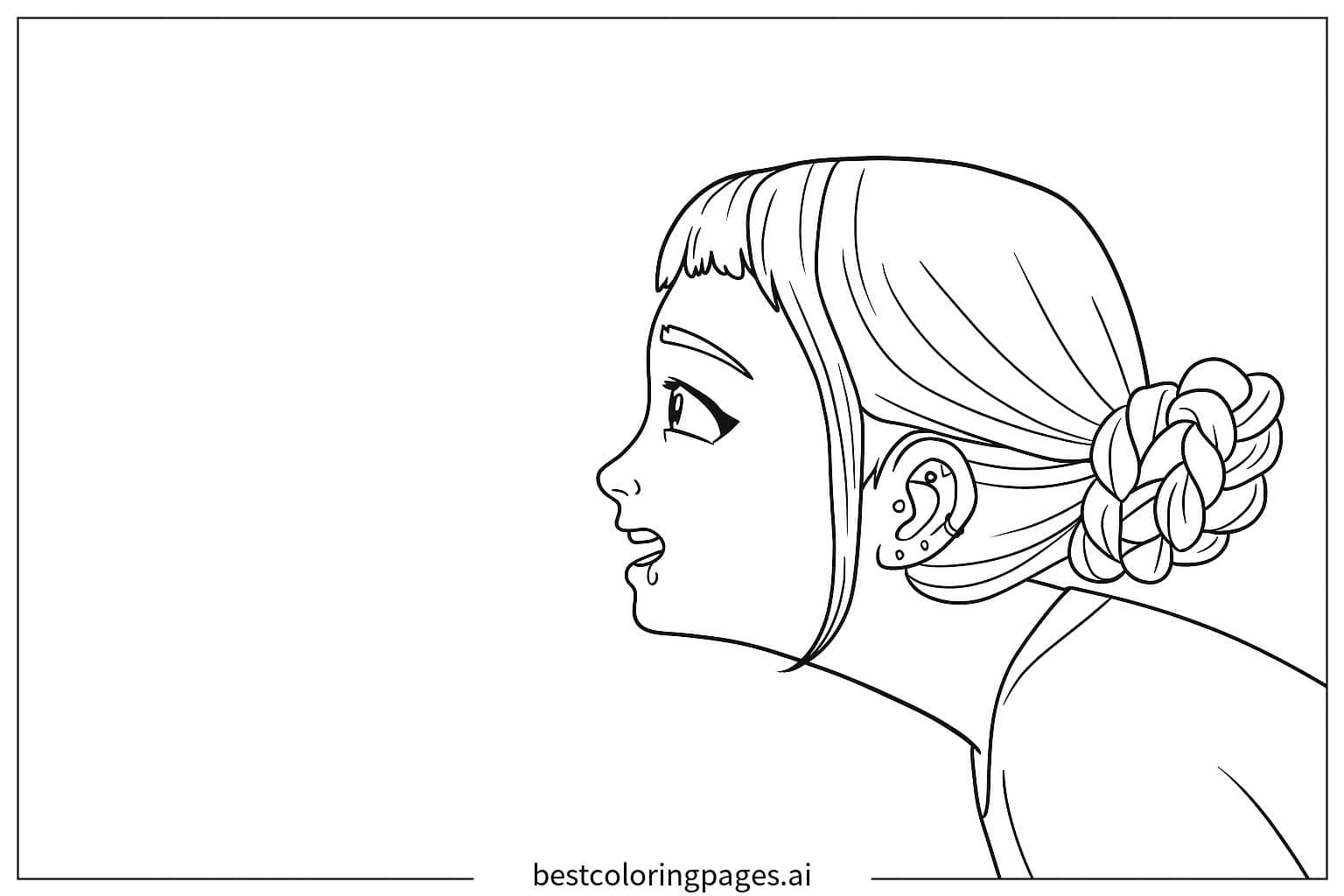 Dibujos de Zoey, la chica está sonriendo. para Colorear